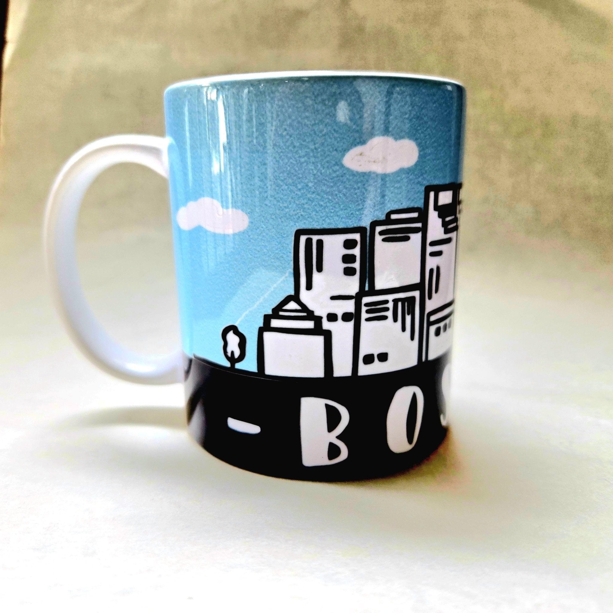 Boston Skyline Ceramic Coffee Mug: City Souvenir - Coffee Quips Custom Drinkware