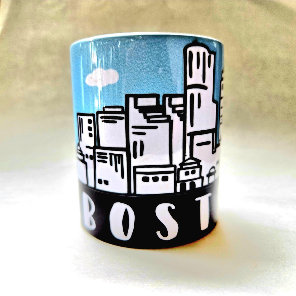 Boston Skyline Ceramic Coffee Mug: City Souvenir - Coffee Quips Custom Drinkware