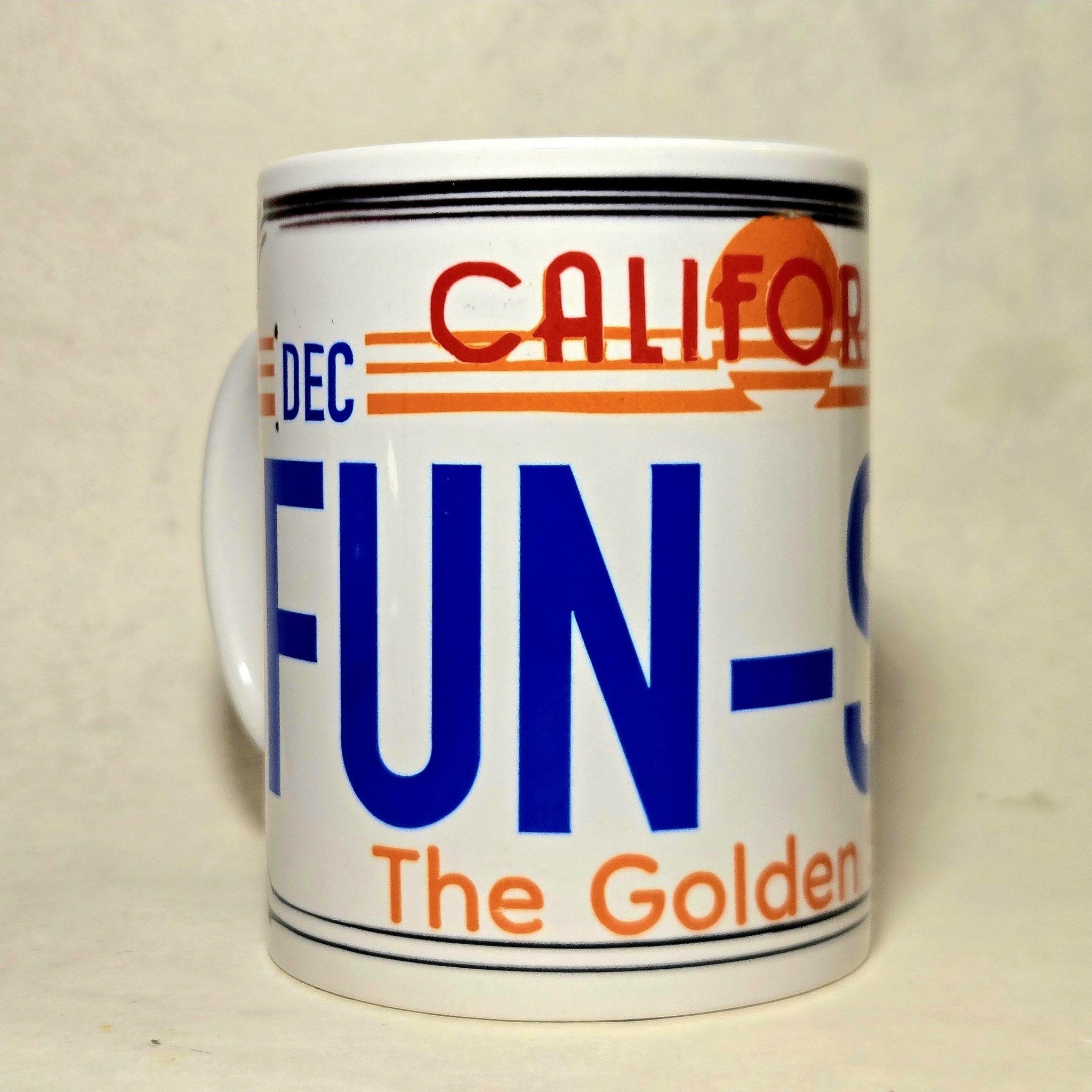 California Vintage License Plate Souvenir Ceramic Coffee Mug 15oz - Coffee Quips Custom Drinkware