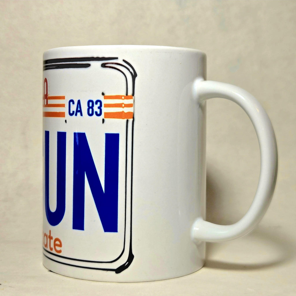 California Souvenir Classic License Plate Ceramic Coffee Mug 15oz - Coffee Quips Custom Drinkware