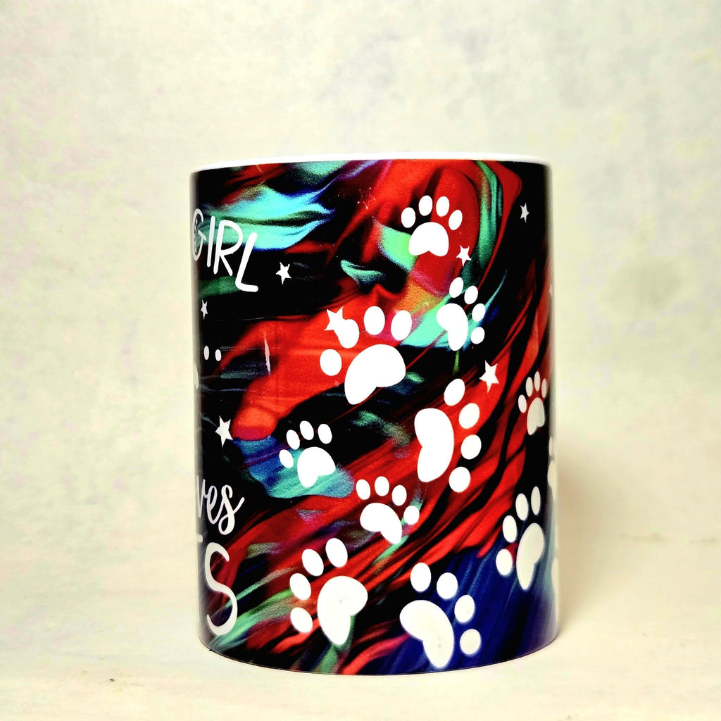 Cat Lover Coffee Mug: "Just a Girl Who Loves Cats" 15oz - Coffee Quips Custom Drinkware