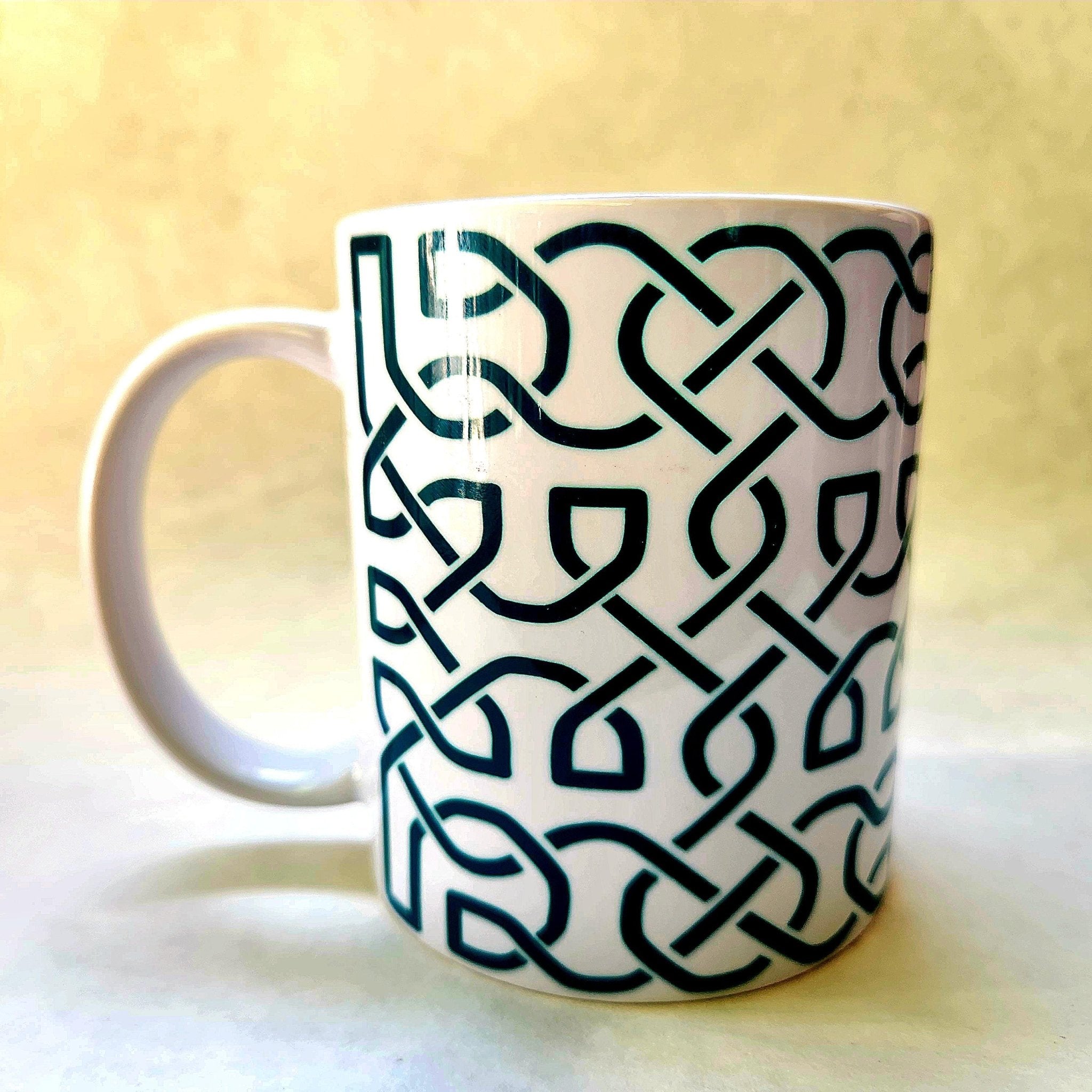 Celtic Knot Irish Coffee Mug: Crafted Ceramic Design - Coffee Quips Custom Drinkware