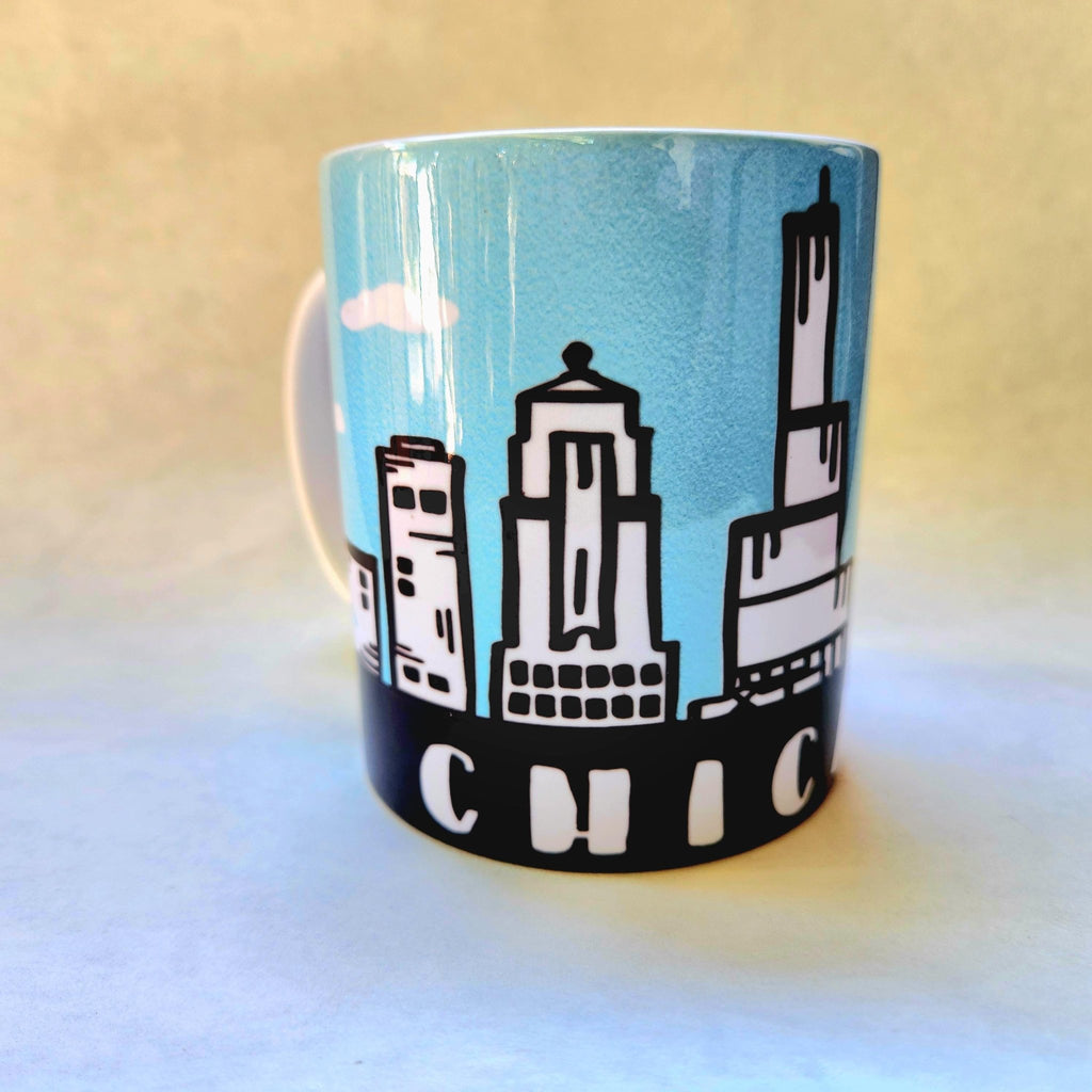Chicago Souvenir Skyline Ceramic Coffee Mug: Coffee Quips Custom Drinkware