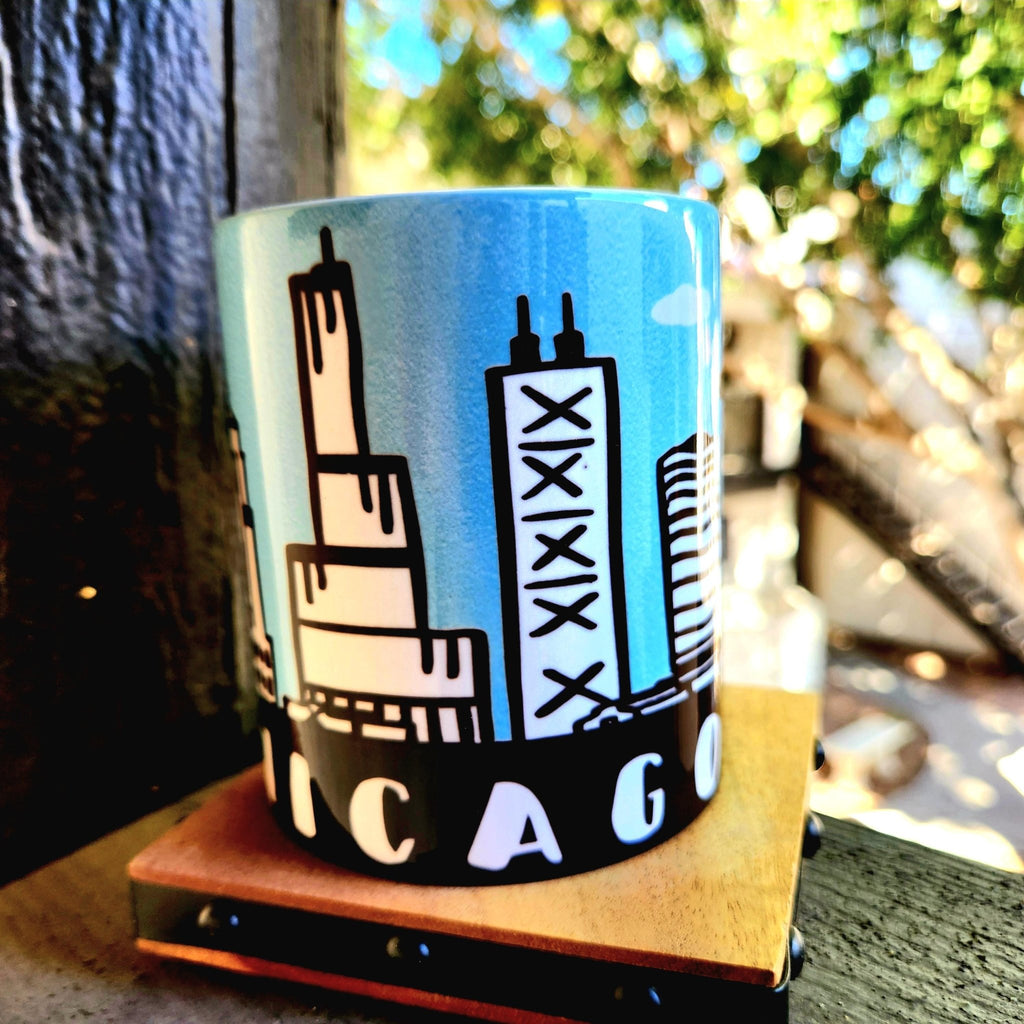 Chicago Souvenir Skyline Ceramic Coffee Mug: Coffee Quips Custom Drinkware
