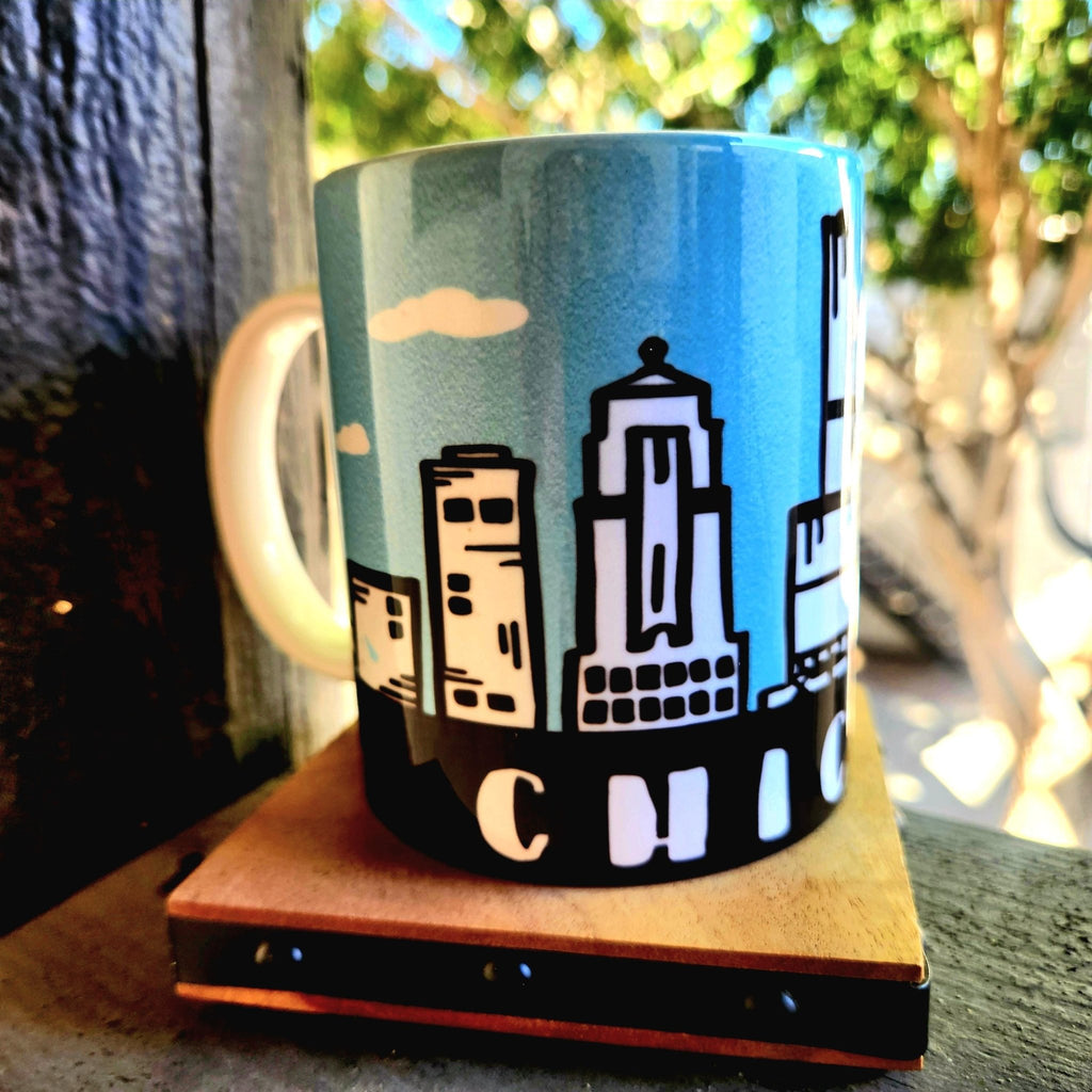 Chicago Souvenir Skyline Ceramic Coffee Mug: Coffee Quips Custom Drinkware