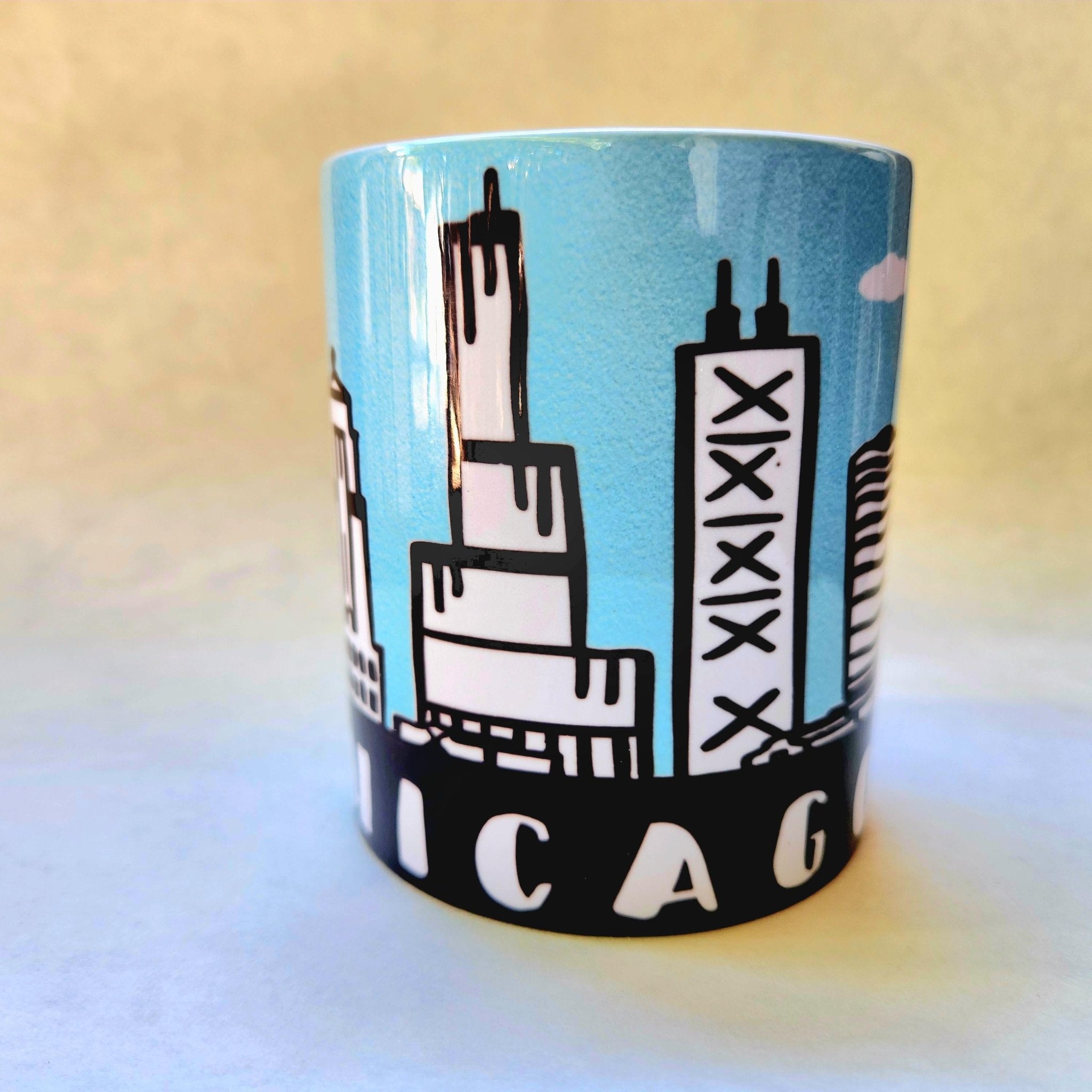 Chicago Souvenir Skyline Ceramic Coffee Mug: Coffee Quips Custom Drinkware