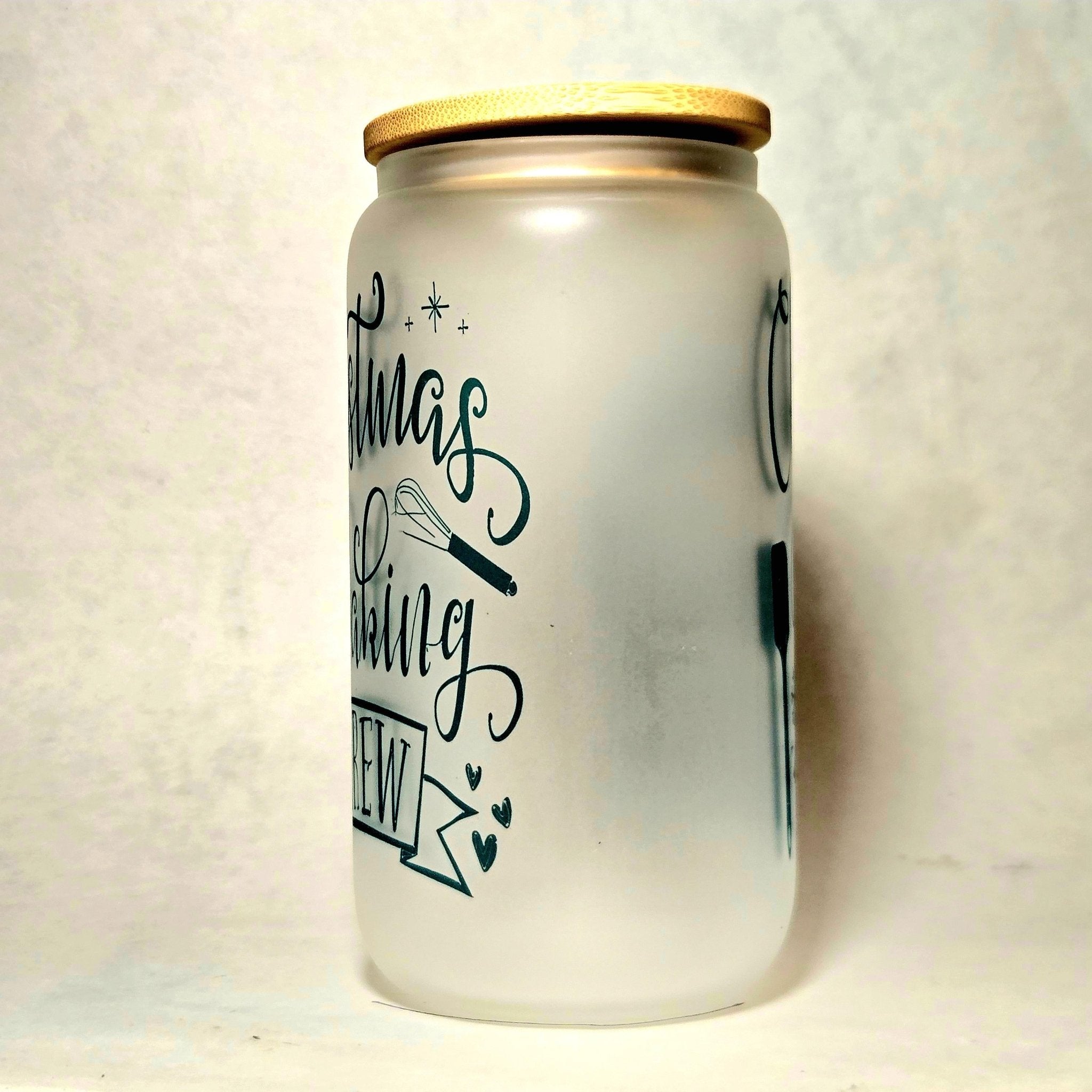 Christmas Baking Crew Christmas Glass Tumbler. Bling for your Ladies - Coffee Quips Custom Drinkware