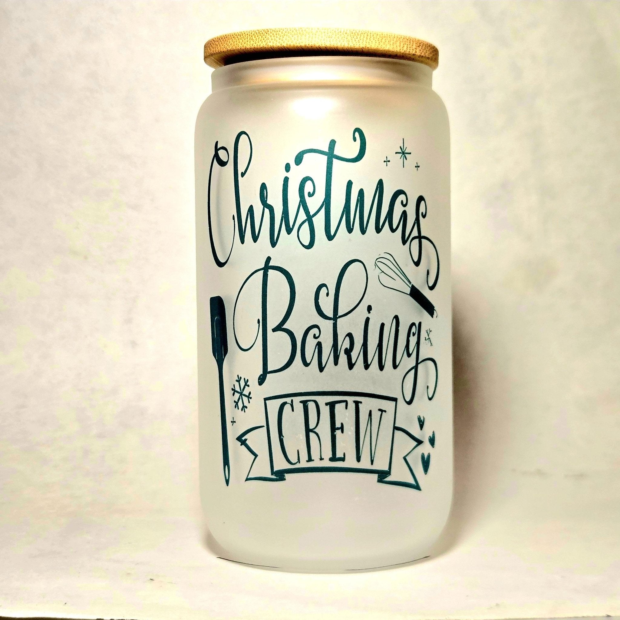 Christmas Baking Crew Christmas Glass Tumbler. Bling for your Ladies - Coffee Quips Custom Drinkware