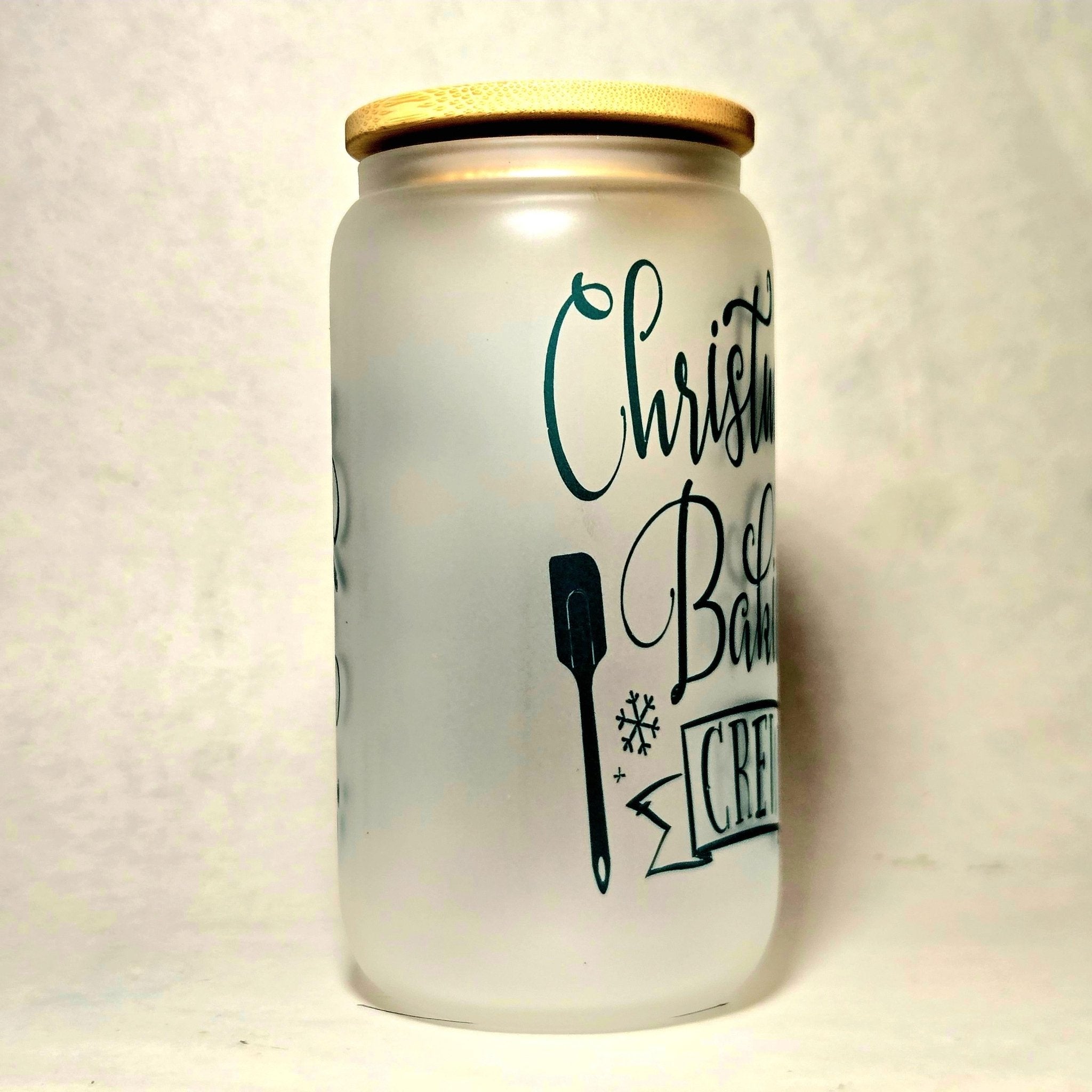 Christmas Baking Crew Christmas Glass Tumbler. Bling for your Ladies - Coffee Quips Custom Drinkware