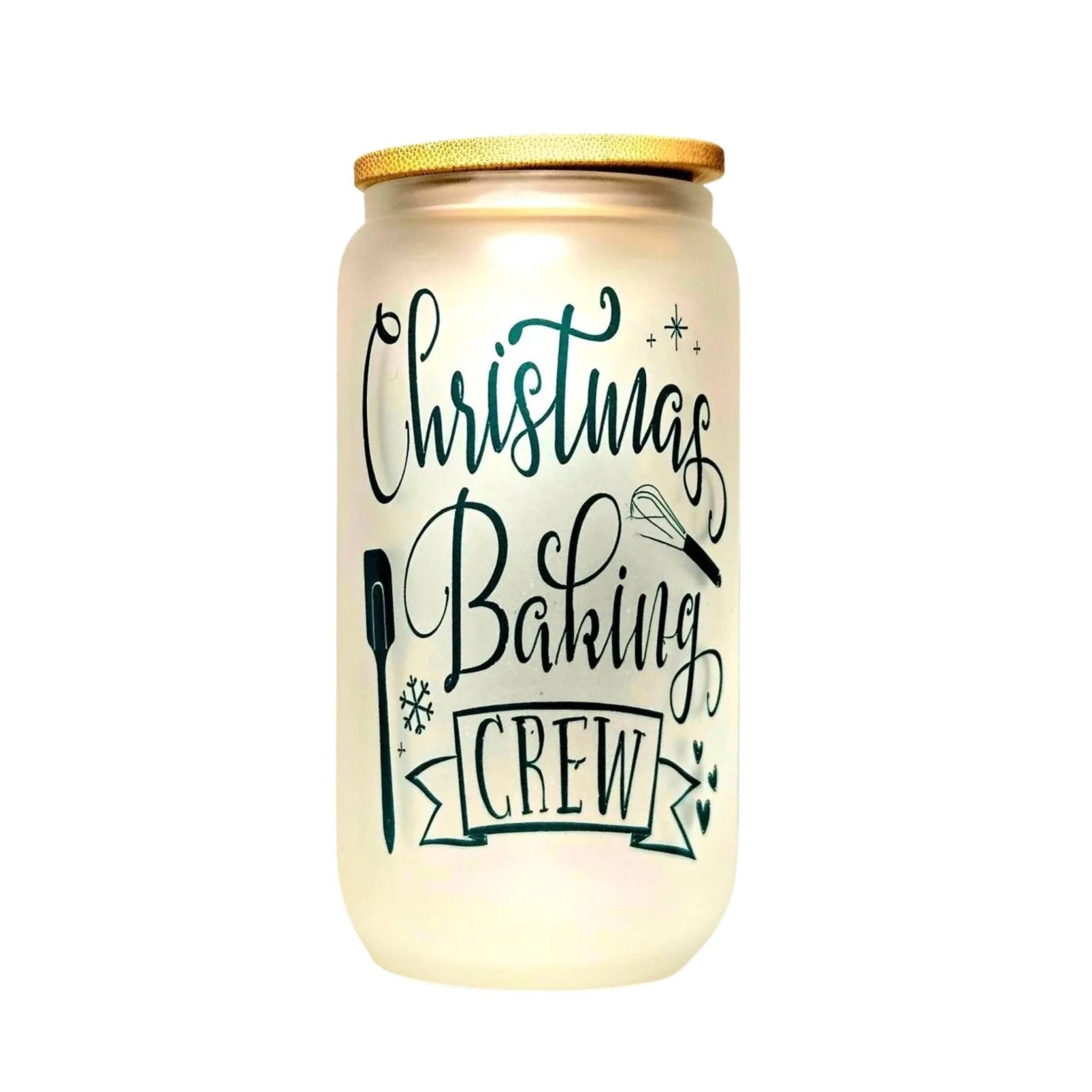 Christmas Baking Crew Christmas Glass Tumbler. Bling for your Ladies - Coffee Quips Custom Drinkware