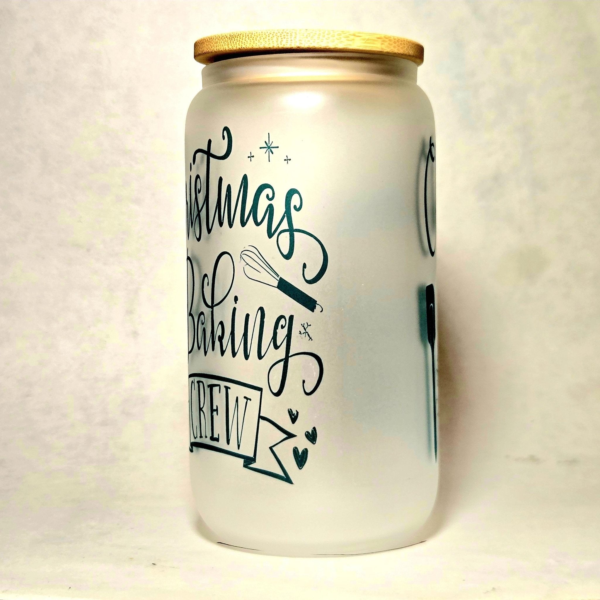 Christmas Baking Crew Christmas Glass Tumbler. Bling for your Ladies - Coffee Quips Custom Drinkware