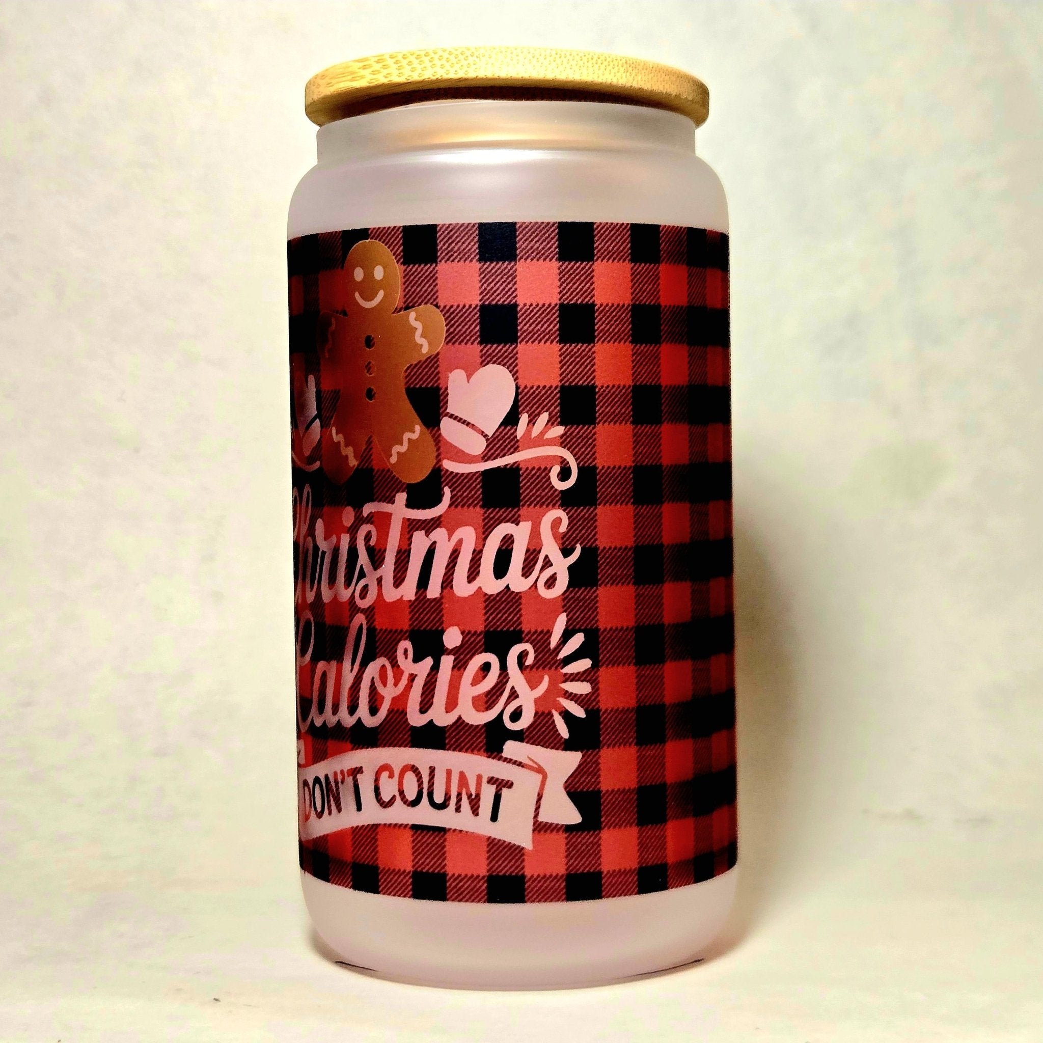 Christmas Calories Don't Count Christmas Glass Tumbler - Coffee Quips Custom Drinkware