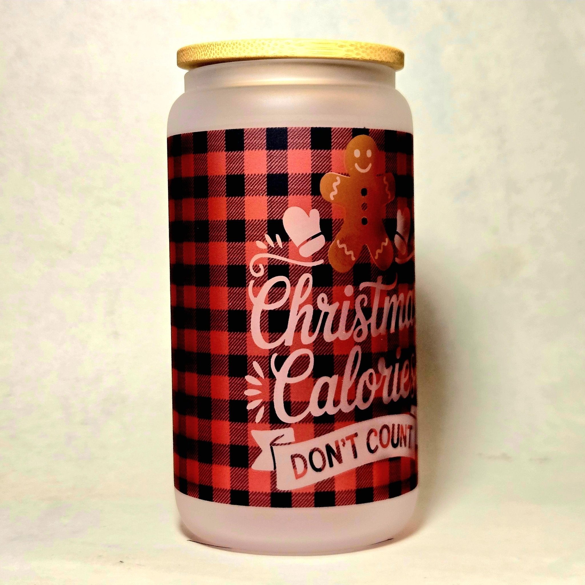 Christmas Calories Don't Count Christmas Glass Tumbler - Coffee Quips Custom Drinkware