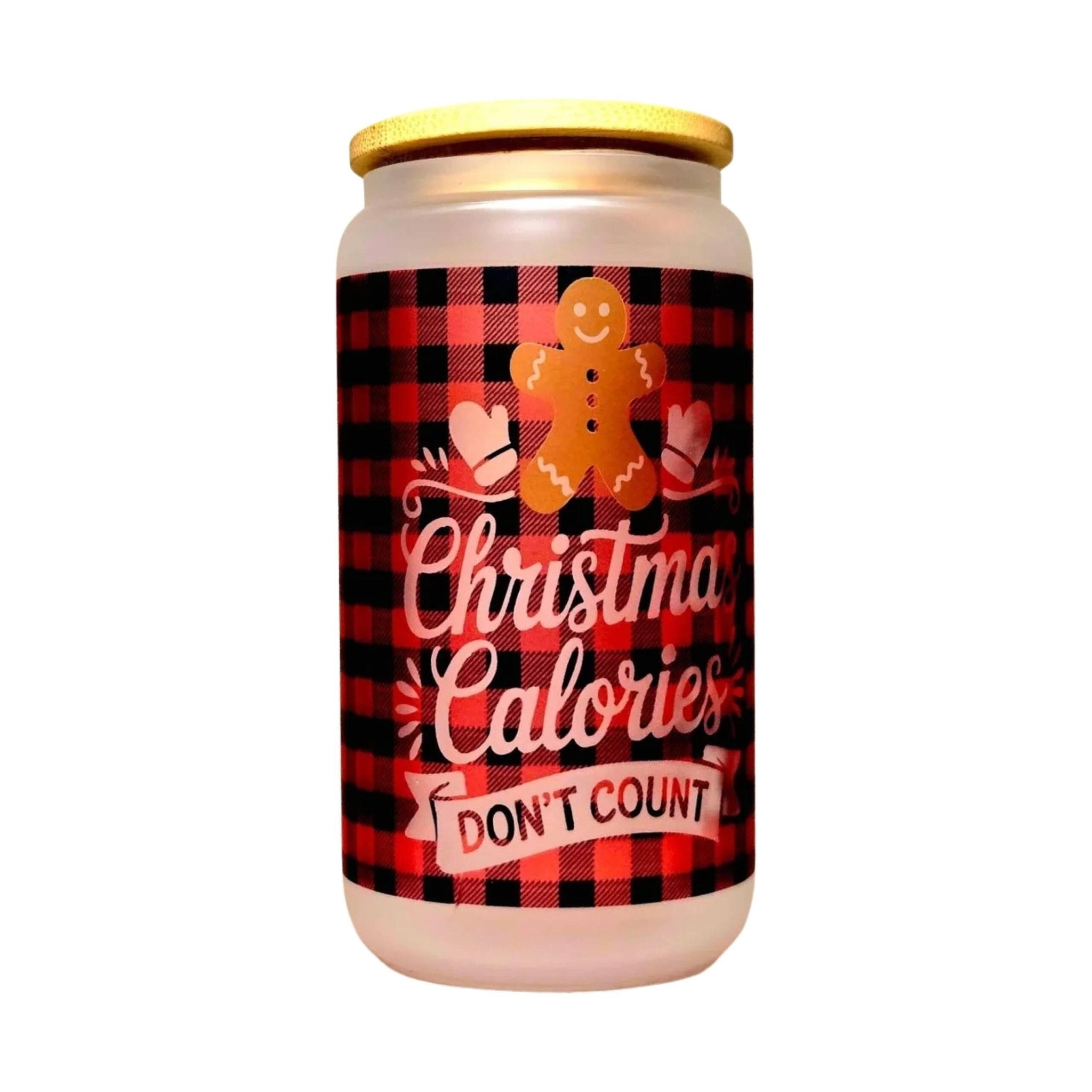 Christmas Calories Don't Count Christmas Glass Tumbler - Coffee Quips Custom Drinkware