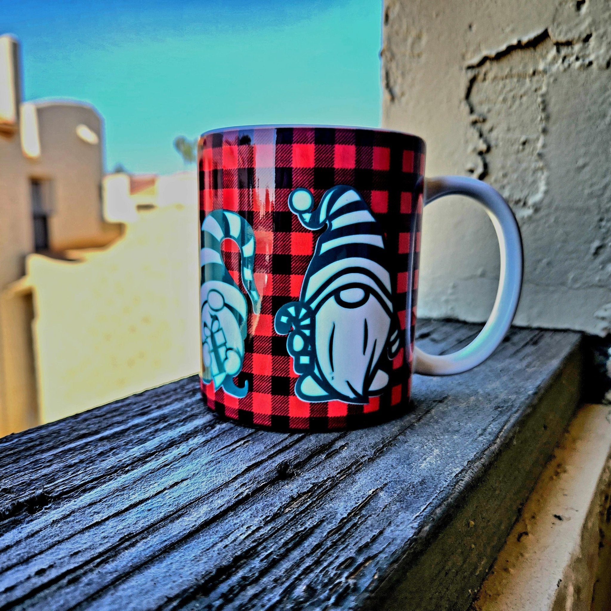 Christmas Gnomes Ceramic Coffee Mug - Holiday Beverage Cup - Coffee Quips Custom Drinkware