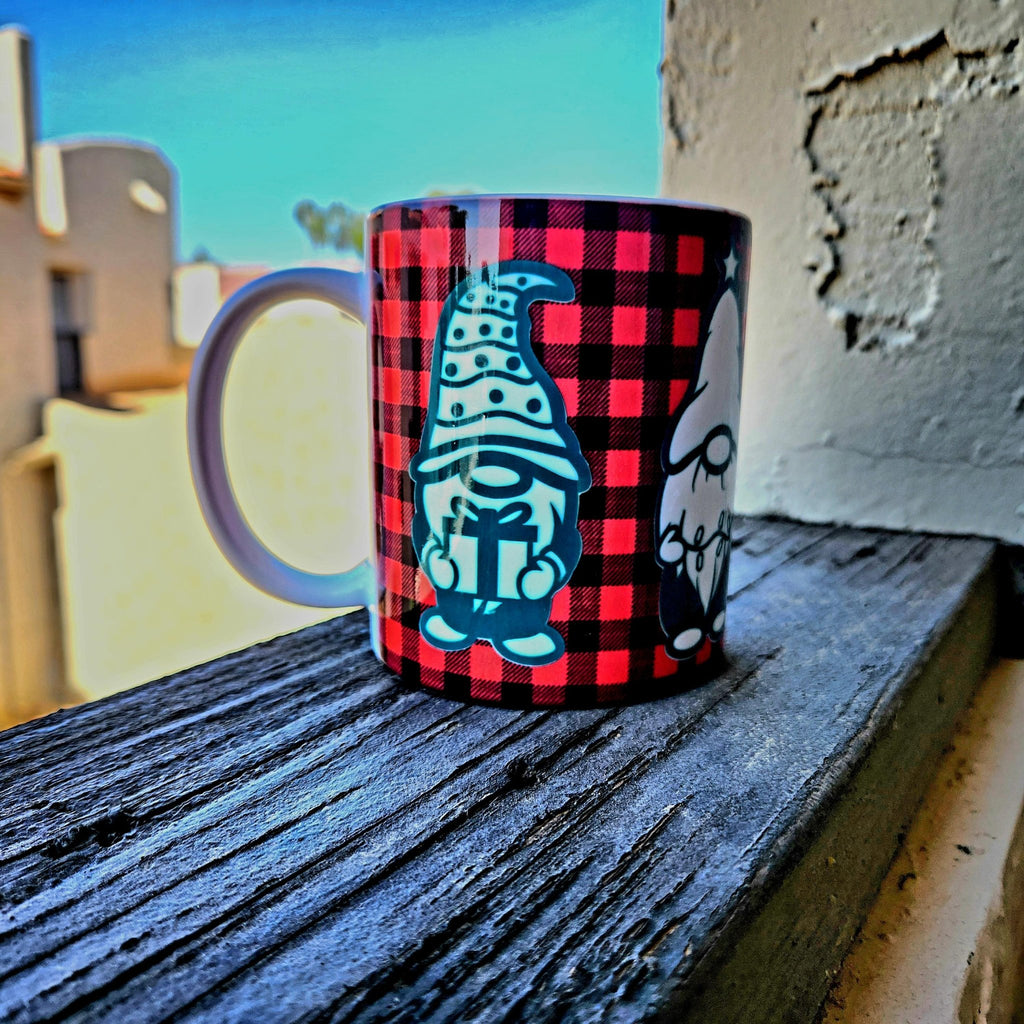 Christmas Gnomes Ceramic Coffee Mug - Holiday Beverage Cup - Coffee Quips Custom Drinkware