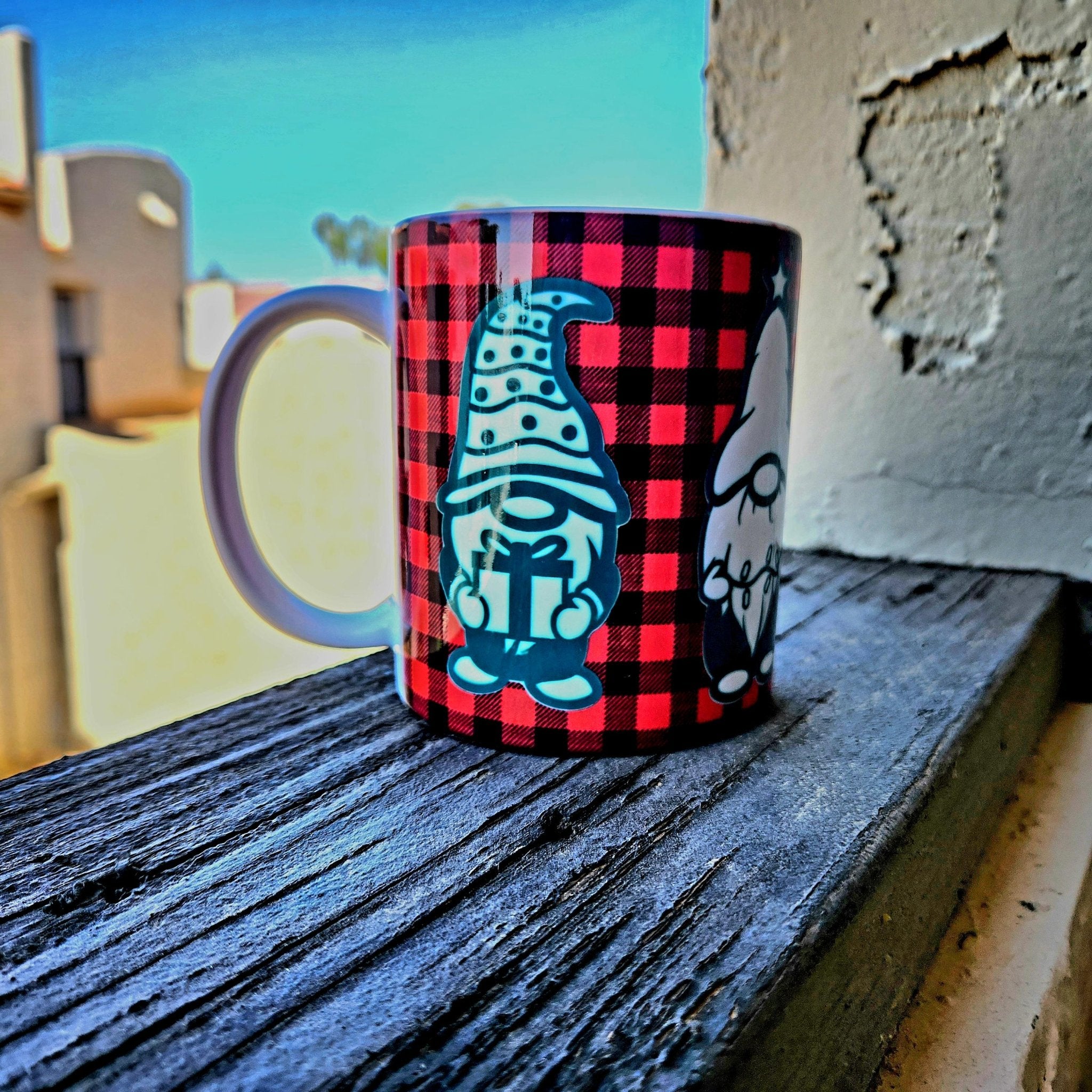 Christmas Gnomes Ceramic Coffee Mug - Holiday Beverage Cup - Coffee Quips Custom Drinkware