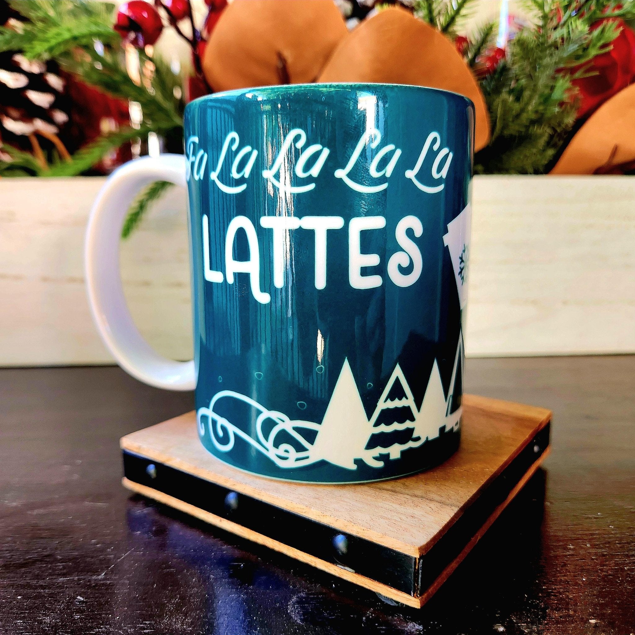 Christmas Latte Ceramic Coffee Mug: Fa La La Holiday Brew - Coffee Quips Custom Drinkware