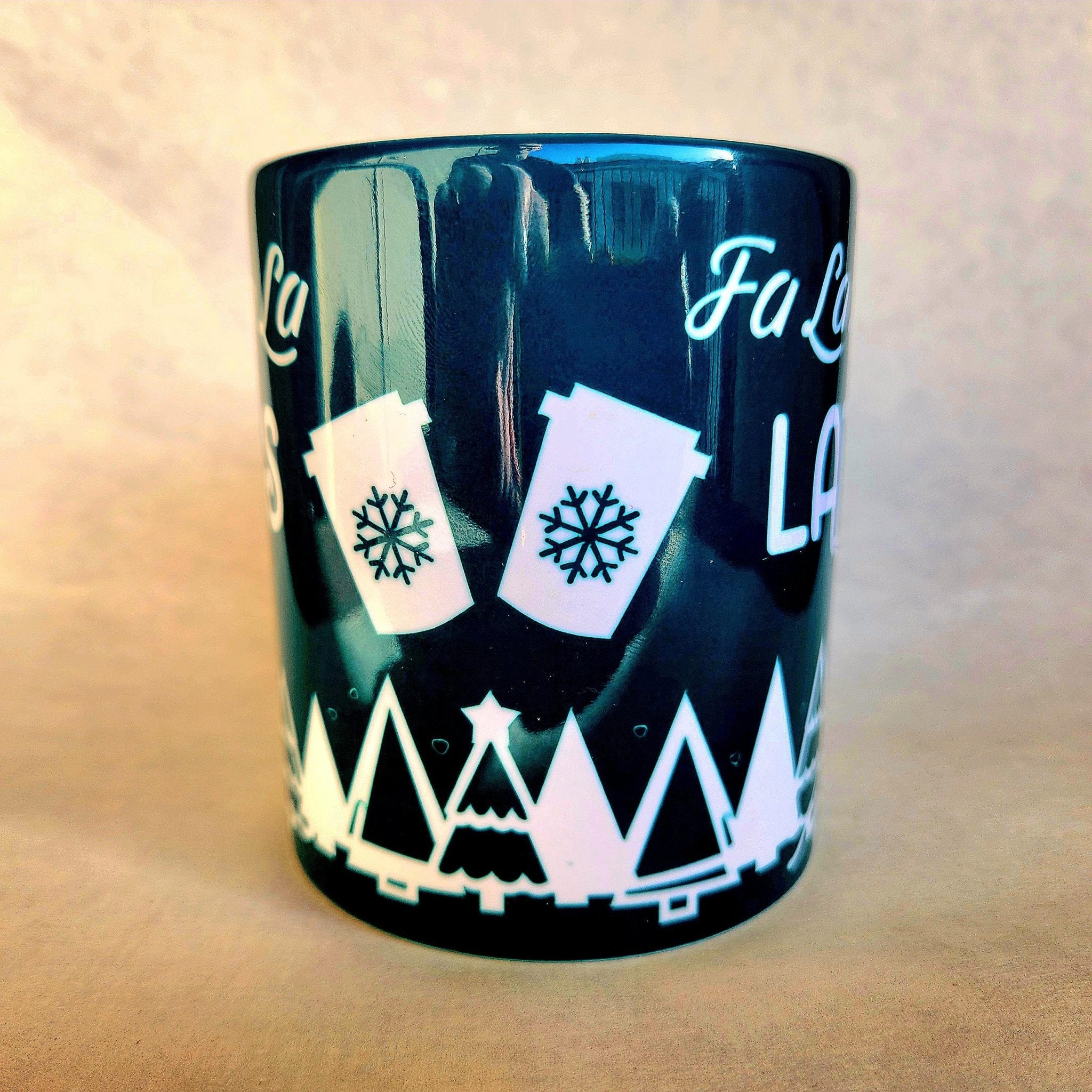 Christmas Latte Ceramic Coffee Mug: Fa La La Holiday Brew - Coffee Quips Custom Drinkware