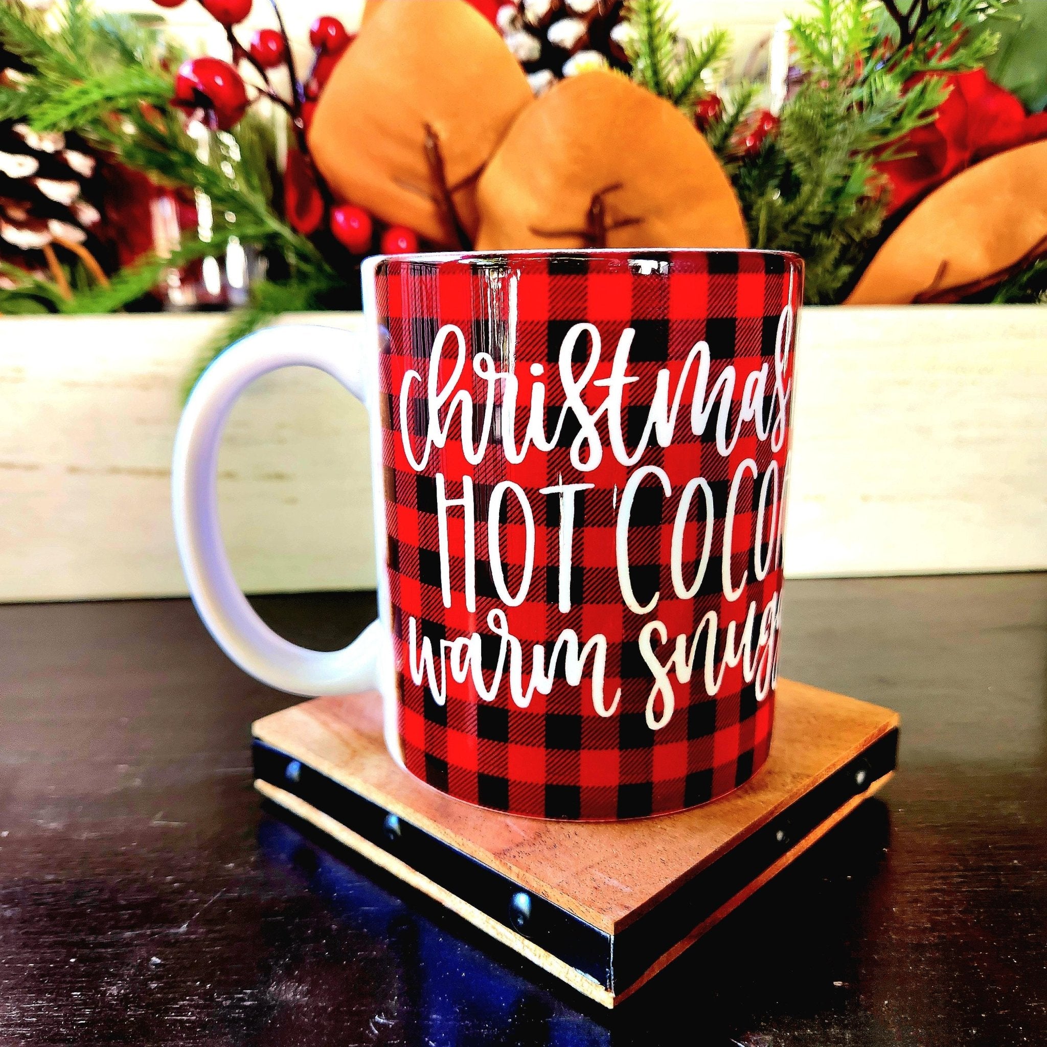 Christmas PJs & Cocoa Ceramic Coffee Mug: Holiday Family Gift - Coffee Quips Custom Drinkware