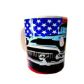 12oz Classic Car Ceramic Coffee Mug: American Flag Design - Coffee Quips Custom Drinkware