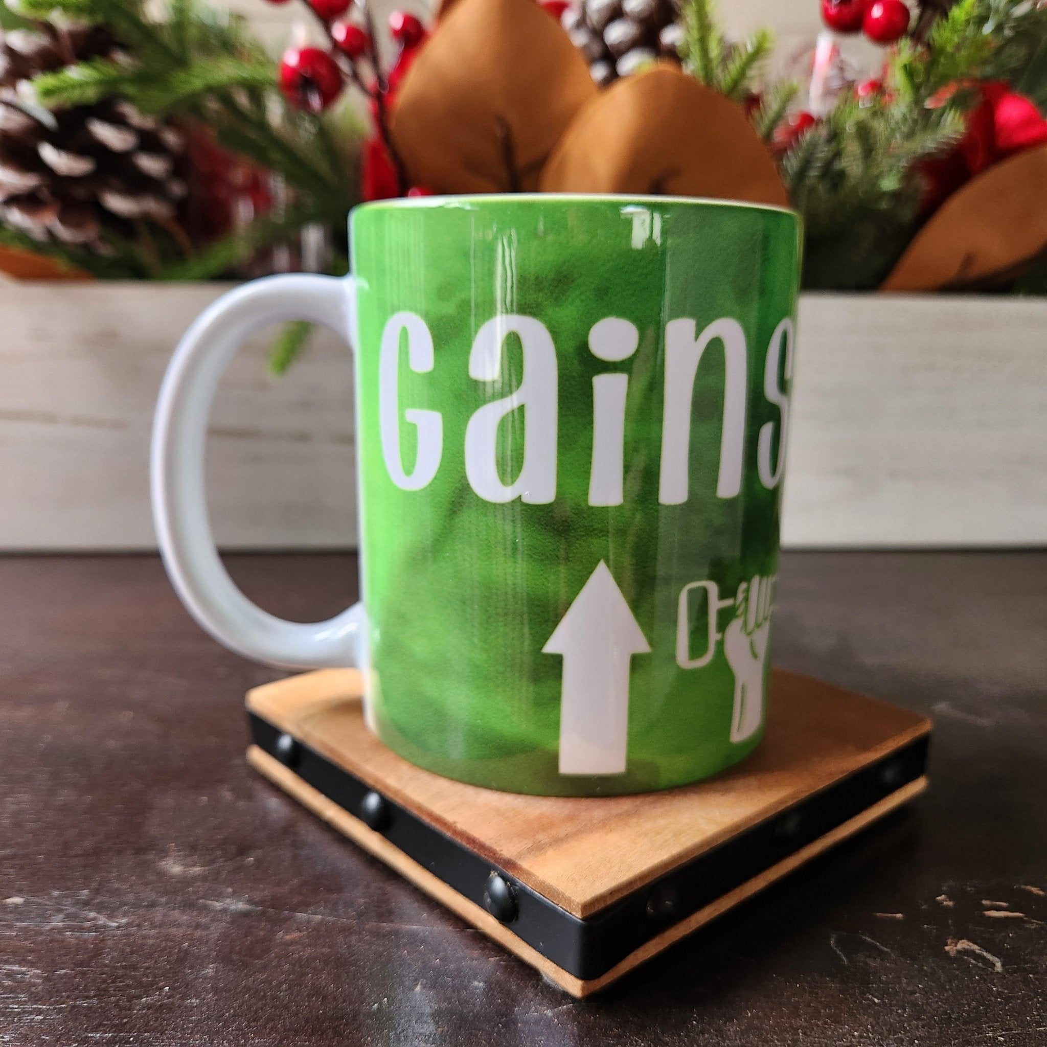 Coffee Quips Ceramic Mug: Crafted Gains, Motivation for Gym & Running - Coffee Quips Custom Drinkware