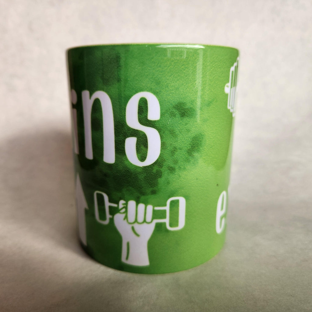 Coffee Quips Ceramic Mug: Crafted Gains, Motivation for Gym & Running - Coffee Quips Custom Drinkware