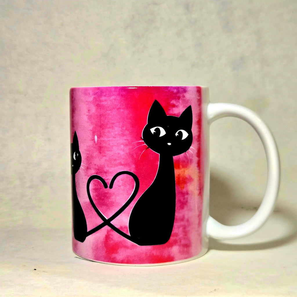 15oz Cat Mug Cats Leave Paw Prints on Our Hearts edition ceramic coffee mug. - Coffee Quips Custom Drinkware
