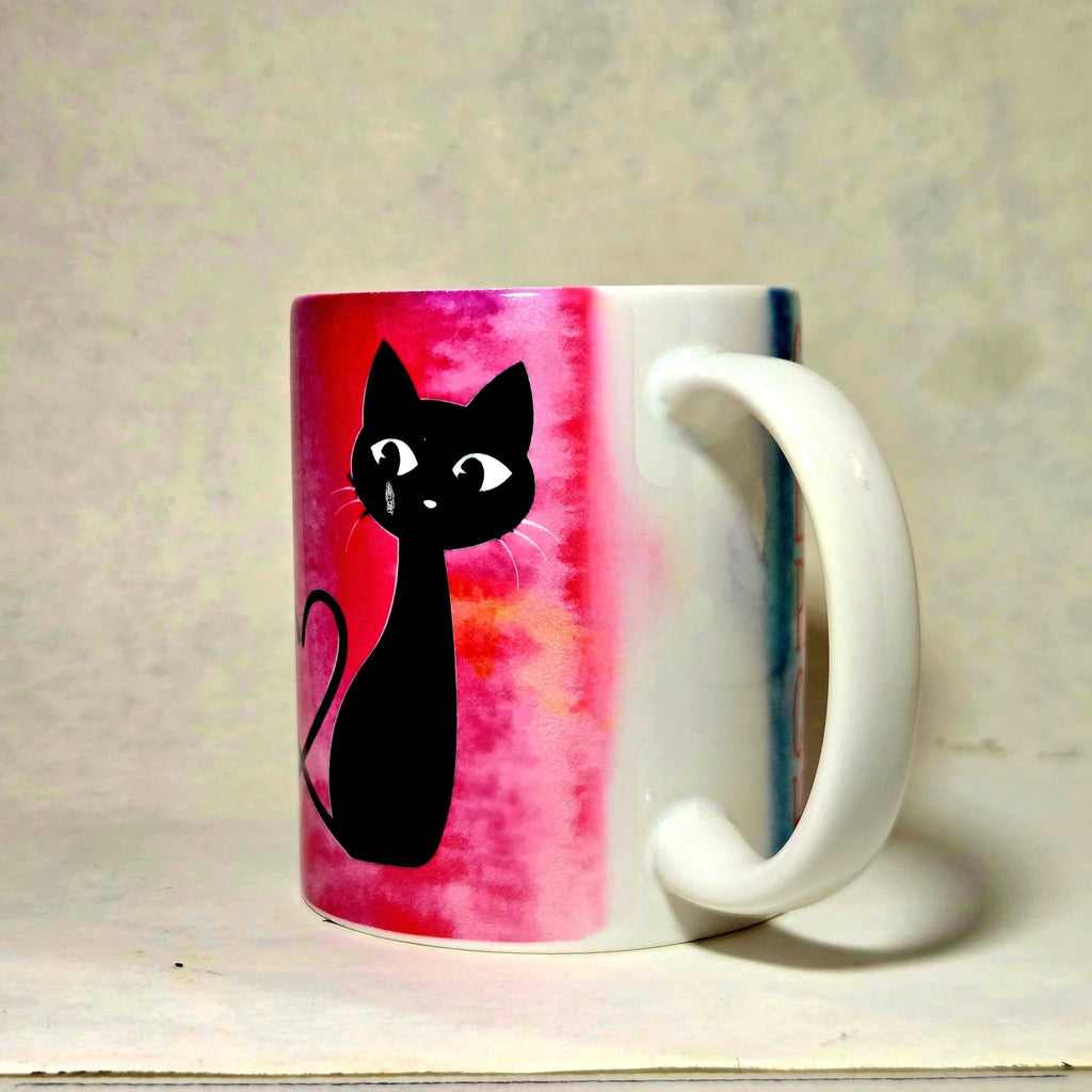 15oz Cat Mug Cats Leave Paw Prints on Our Hearts edition ceramic coffee mug. - Coffee Quips Custom Drinkware