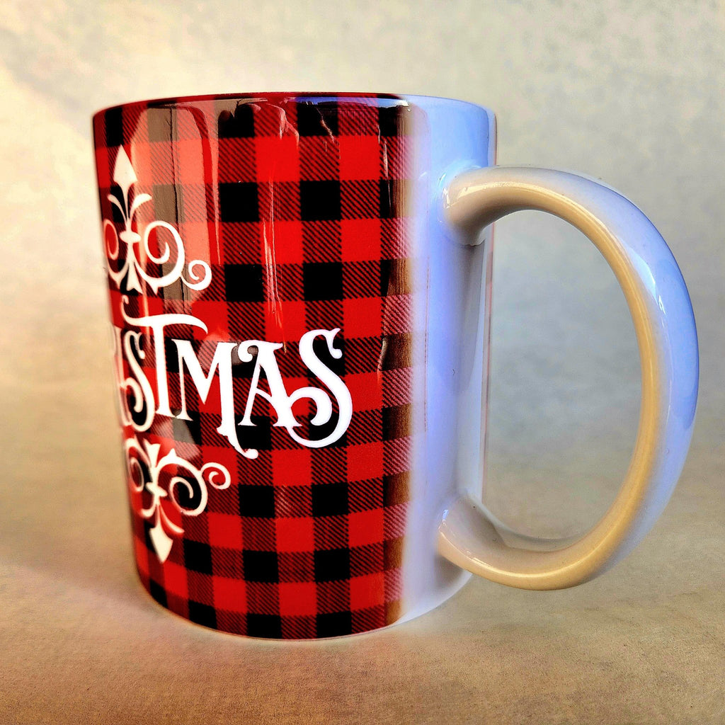 Coffee Quips Crafted Christmas Ceramic Coffee Mug Traditional Lettering - Coffee Quips Custom Drinkware