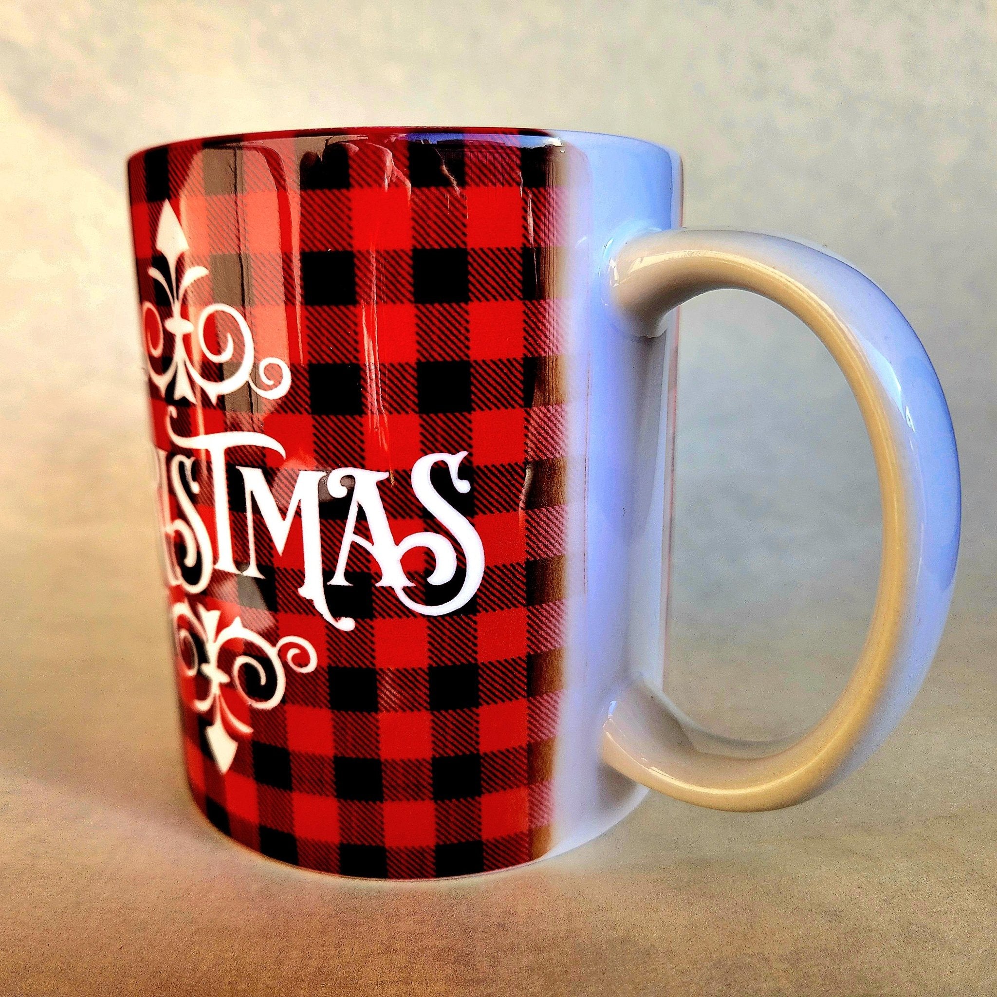 Coffee Quips Crafted Christmas Ceramic Coffee Mug Traditional Lettering - Coffee Quips Custom Drinkware