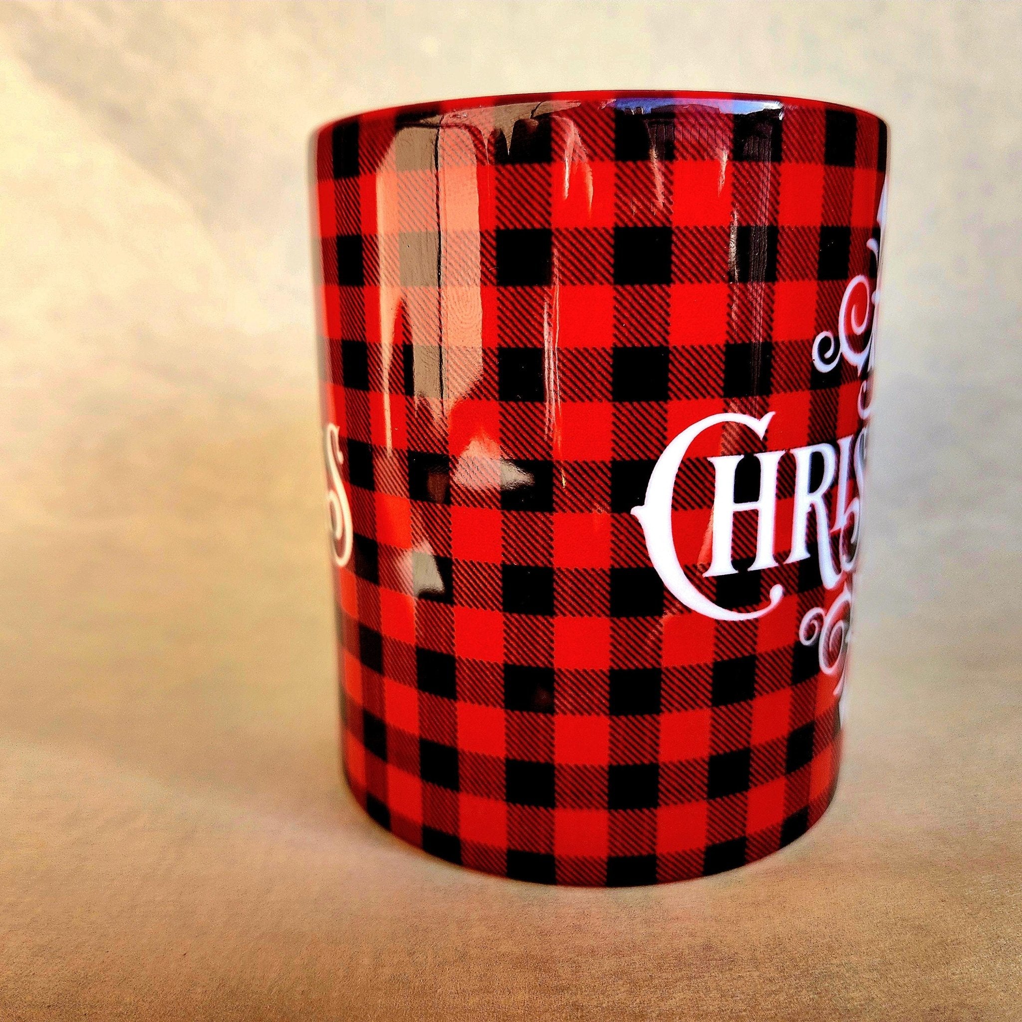 Coffee Quips Crafted Christmas Ceramic Coffee Mug Traditional Lettering - Coffee Quips Custom Drinkware