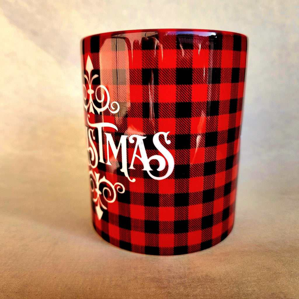 Coffee Quips Crafted Christmas Ceramic Coffee Mug Traditional Lettering - Coffee Quips Custom Drinkware