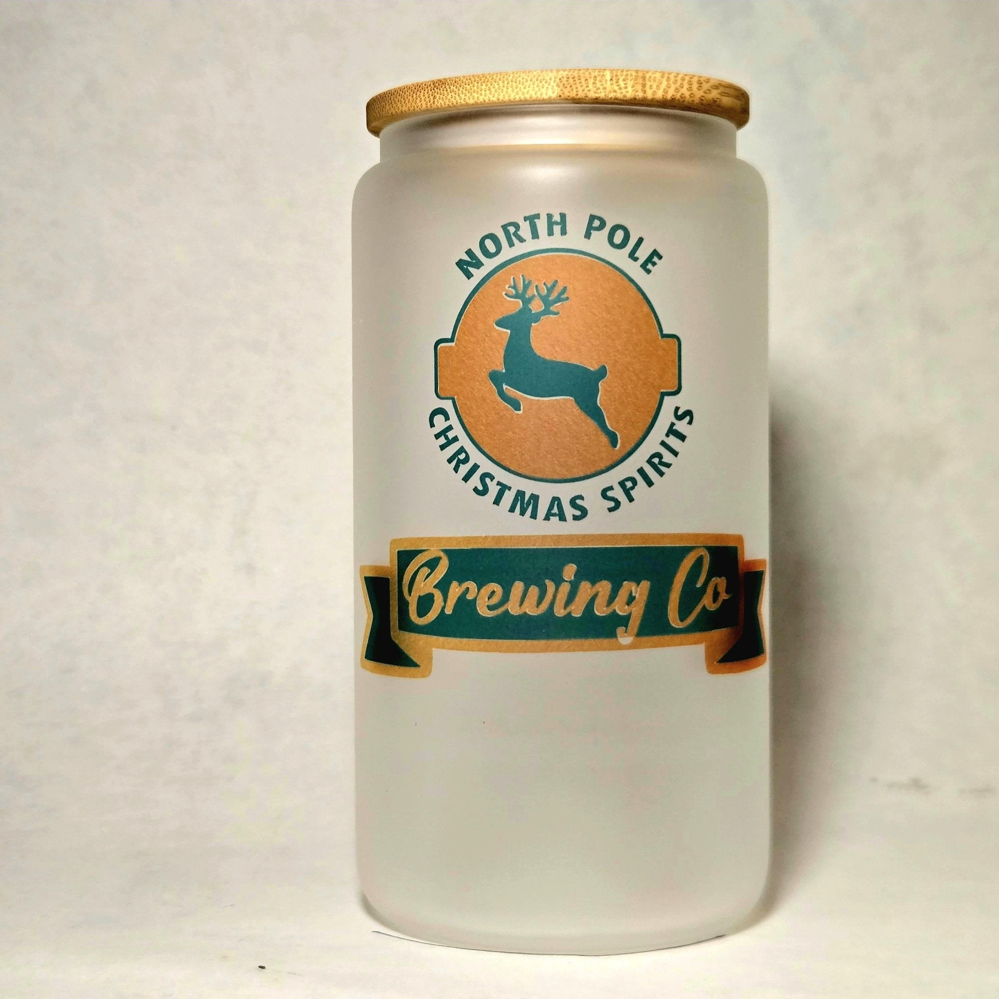 Coffee Quips Crafted Christmas North Pole Brewing Co Glass Tumbler - Coffee Quips Custom Drinkware