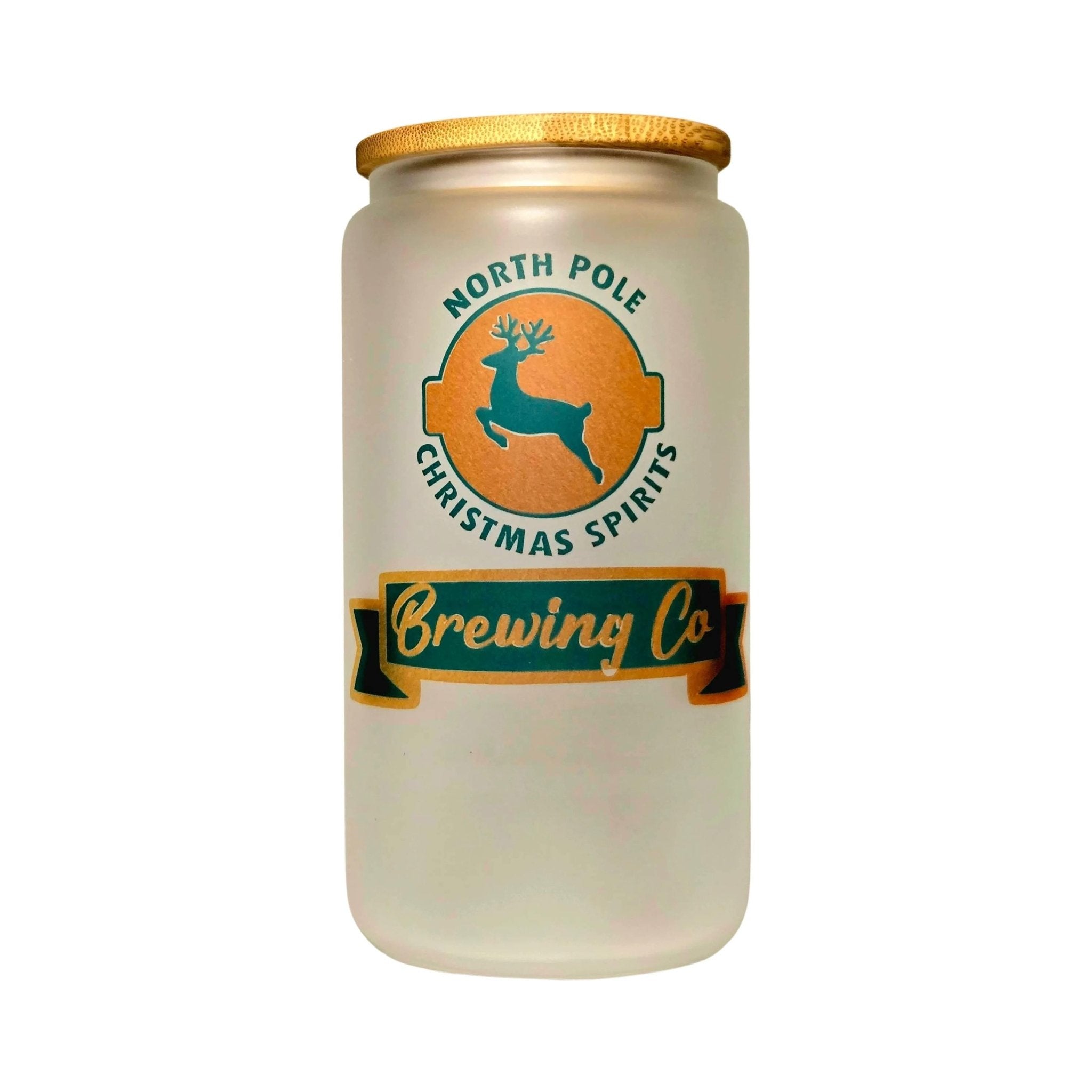 Coffee Quips Crafted Christmas North Pole Brewing Co Glass Tumbler - Coffee Quips Custom Drinkware
