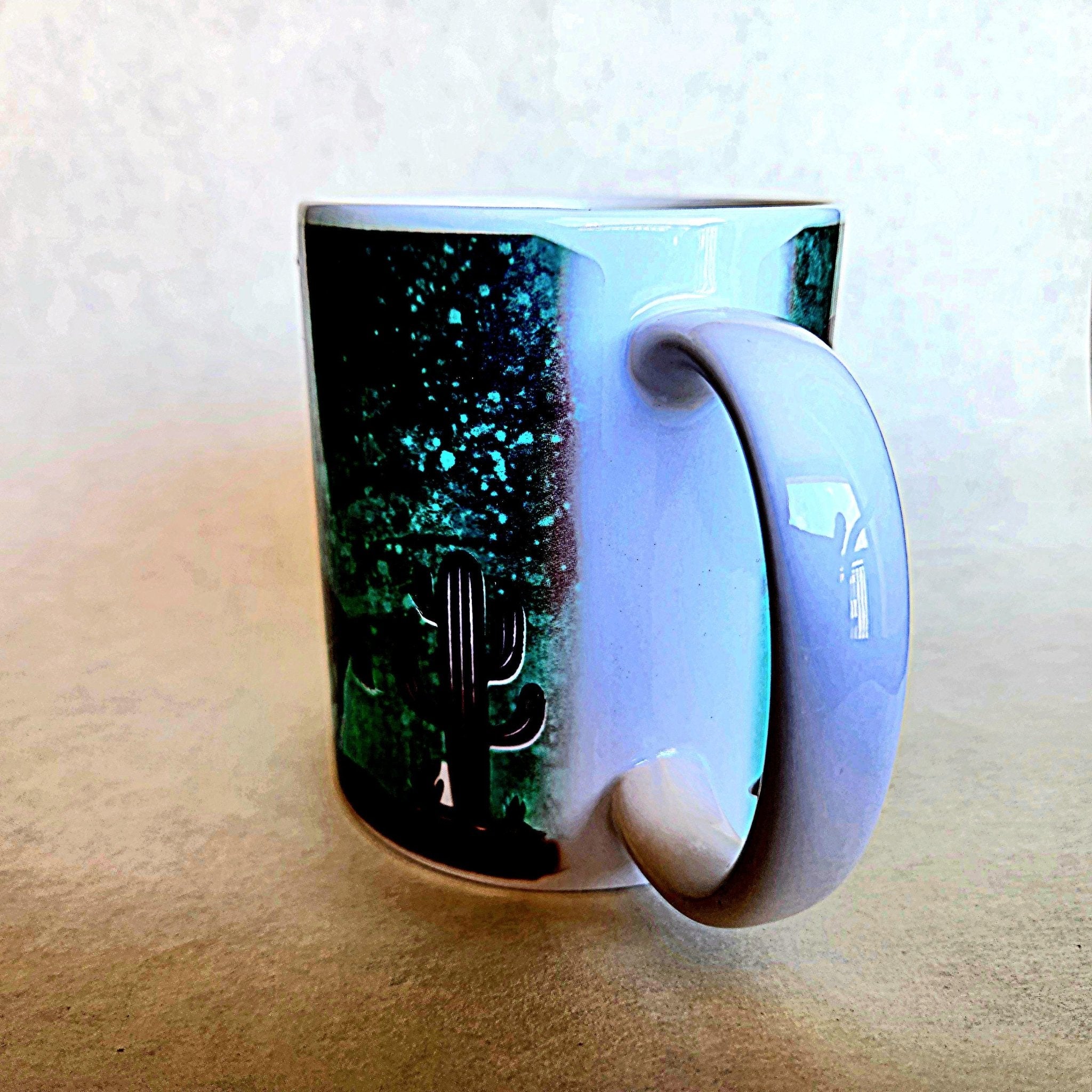 12oz Cowboy horseback Riding starry moonlight night ceramic coffee mug - Coffee Quips Custom Drinkware