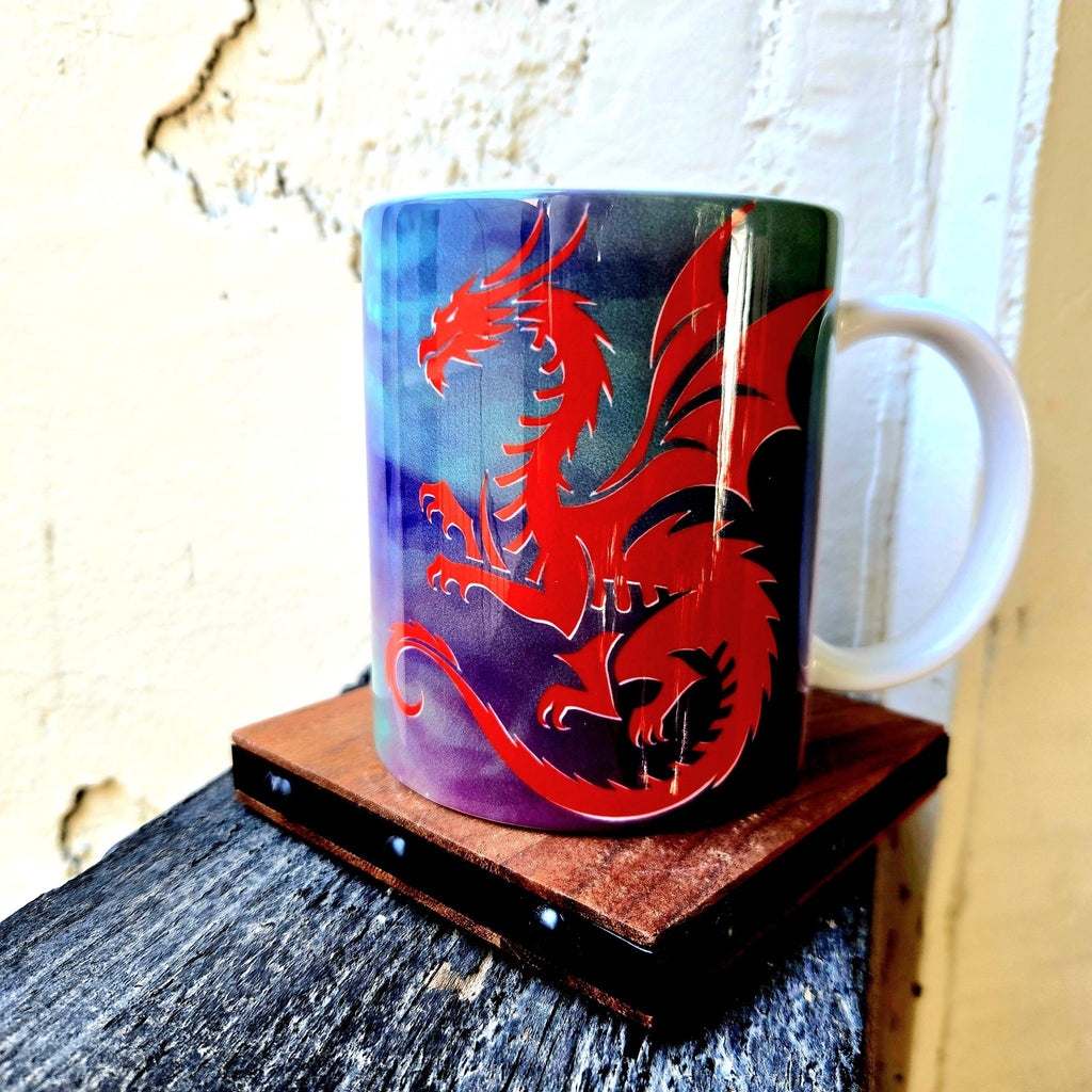 Coffee Quips Crafted D20 Dice with Mystic Dragon Ceramic Coffee Mug - Coffee Quips Custom Drinkware