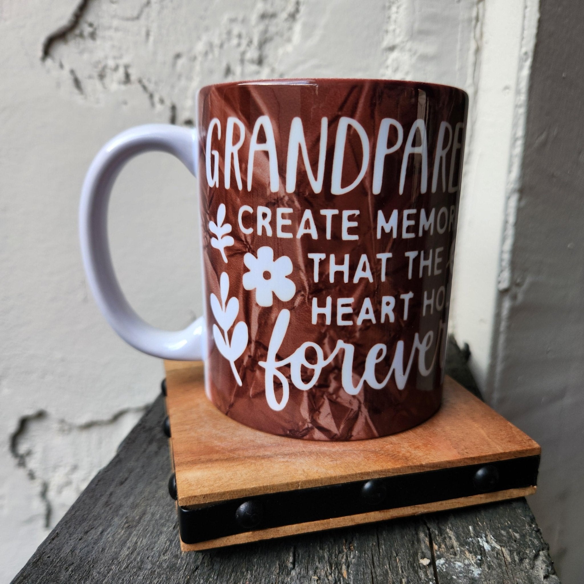 Coffee Quips Crafted Grandparents Create memories that the Heart Holds Forever Coffee and Tea Mug. - Coffee Quips Custom Drinkware