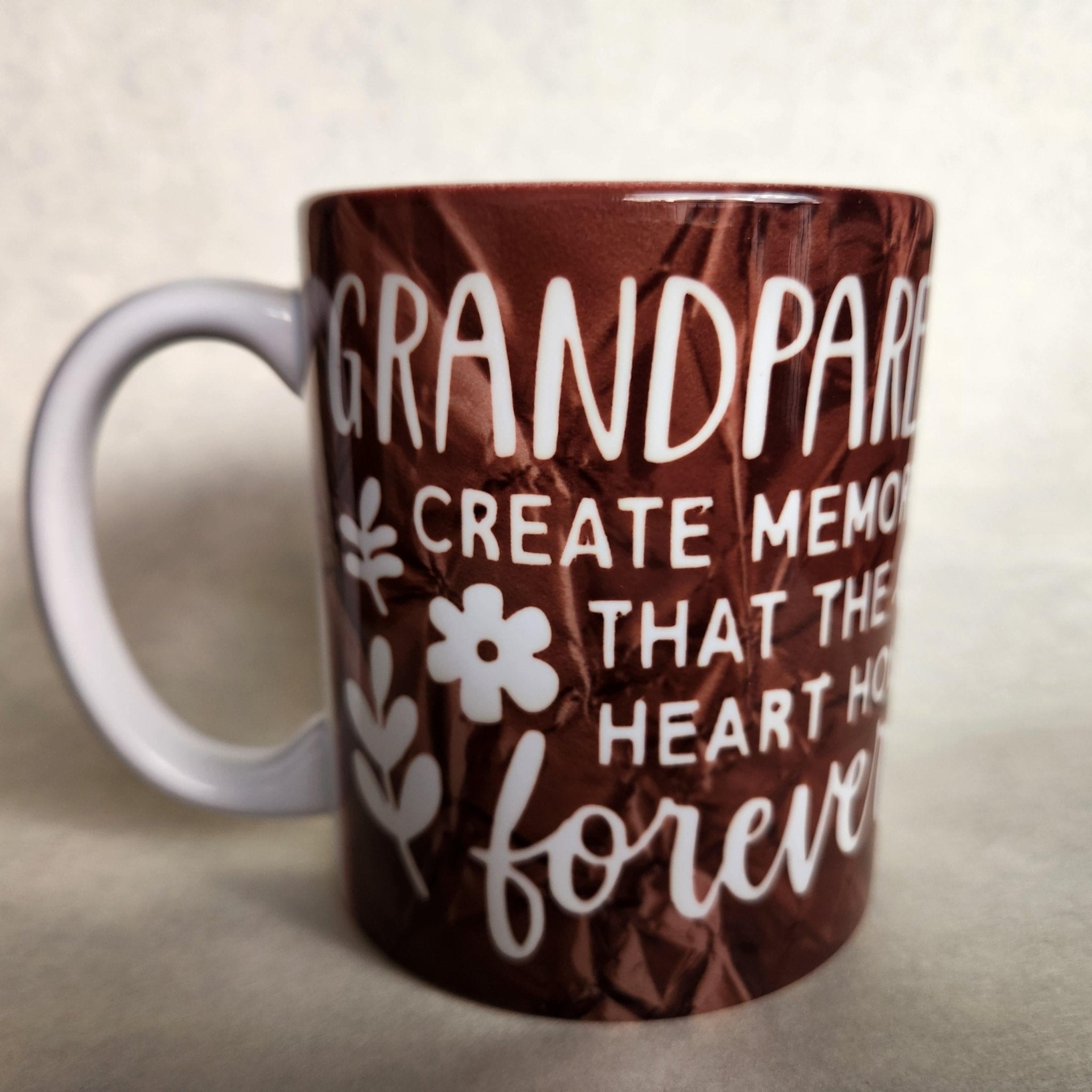 Coffee Quips Crafted Grandparents Create memories that the Heart Holds Forever Coffee and Tea Mug. - Coffee Quips Custom Drinkware