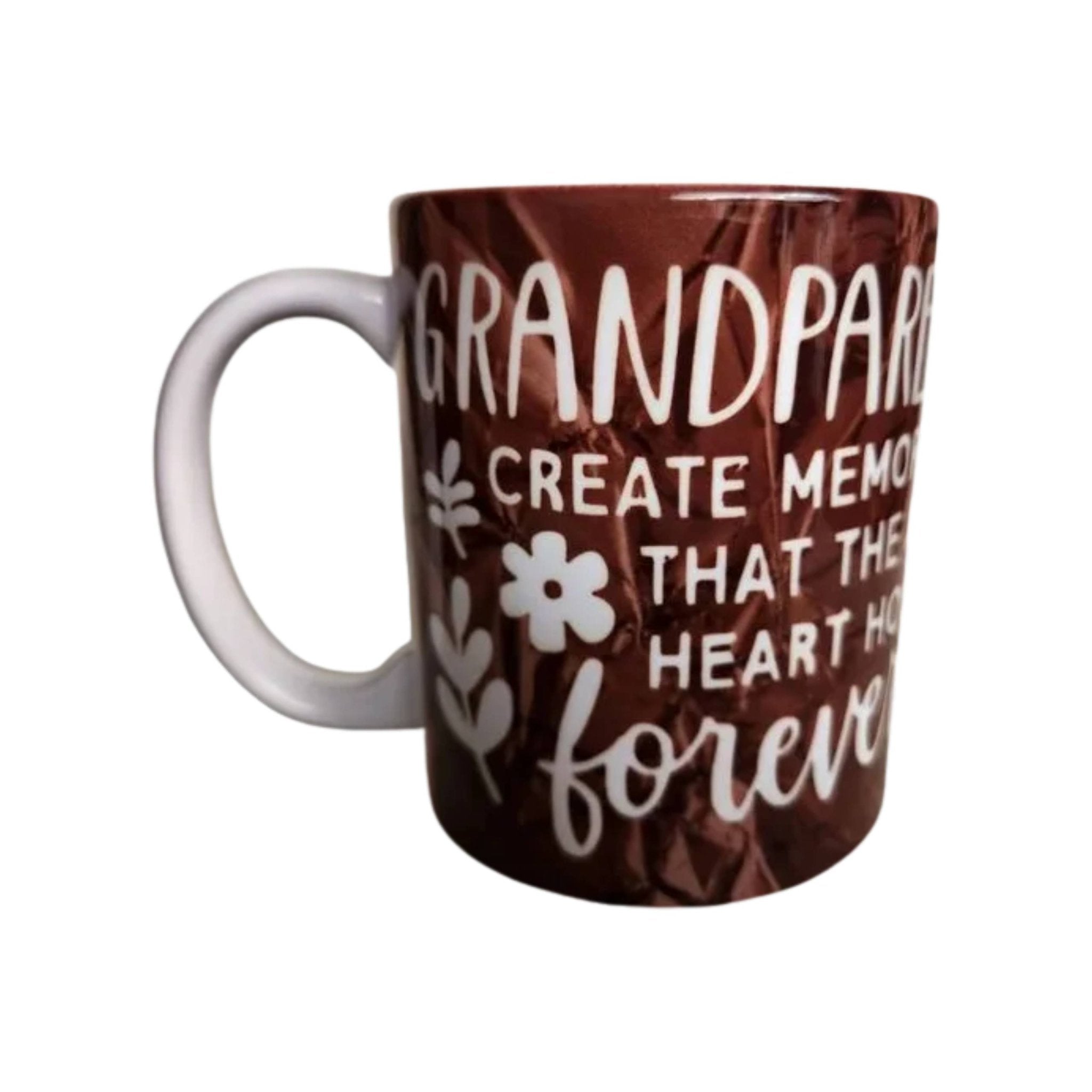 Coffee Quips Crafted Grandparents Create memories that the Heart Holds Forever Coffee and Tea Mug. - Coffee Quips Custom Drinkware