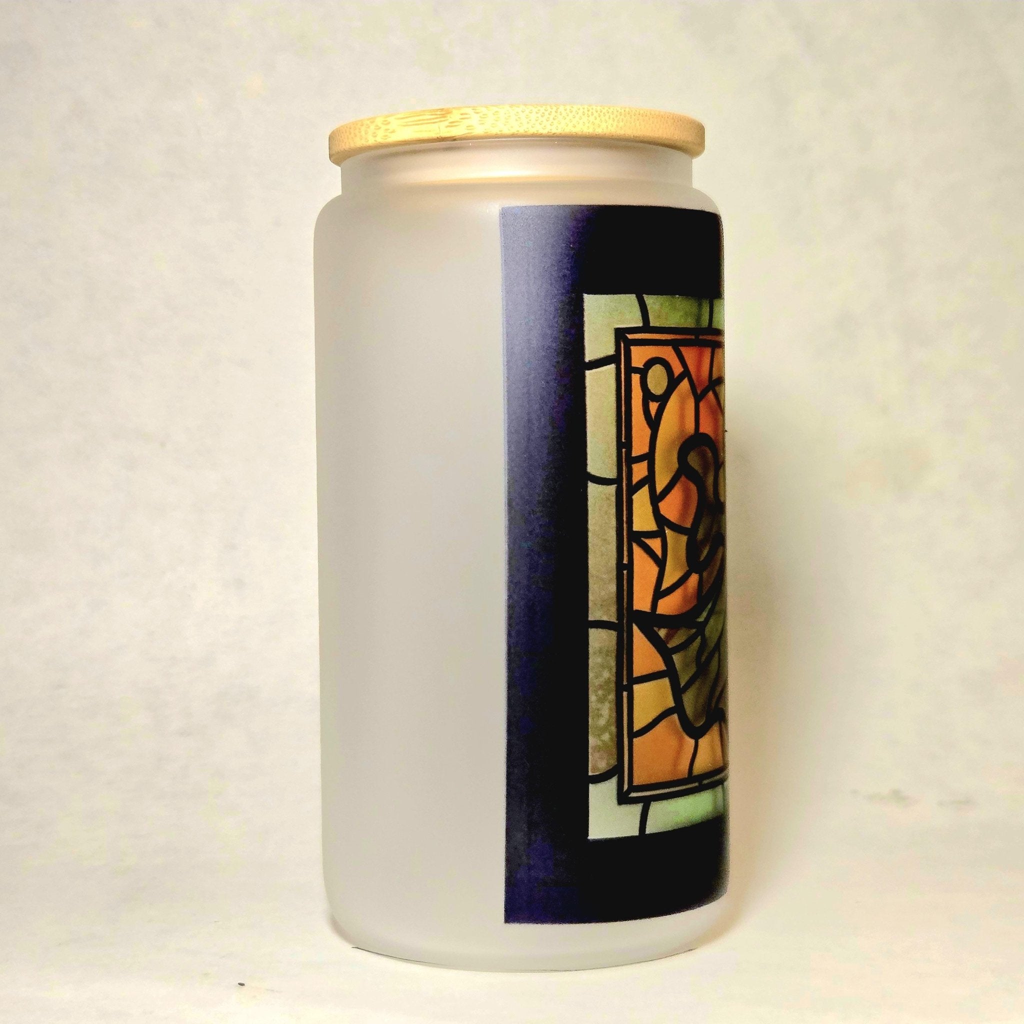 Coffee Quips Crafted Halloween Spooky Ghost haunting Stain Glass looking Glass Tumbler - Coffee Quips Custom Drinkware