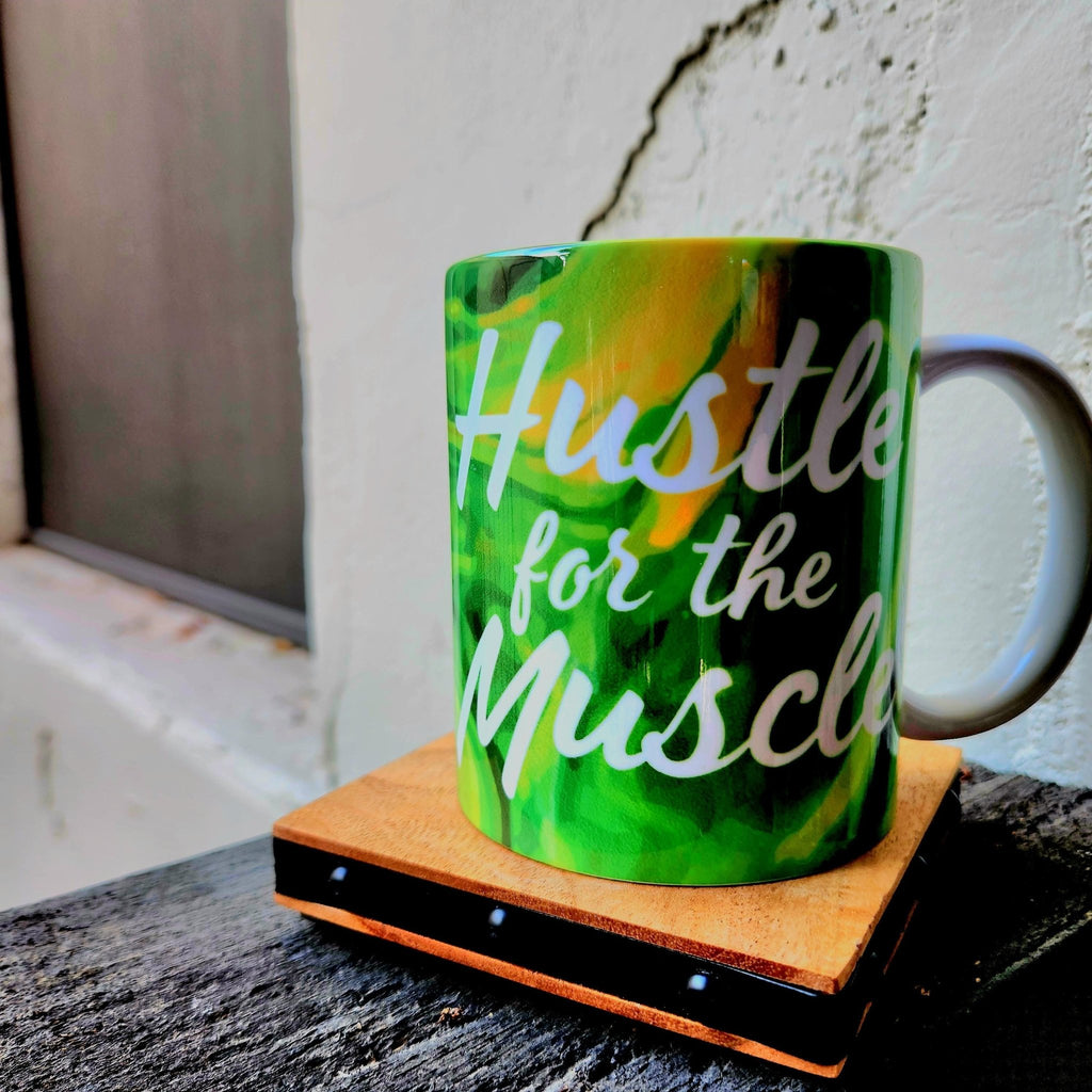 Coffee Quips Crafted Hustle for the Muscle Motivational Fitness Ceramic Coffee Mug - Coffee Quips Custom Drinkware