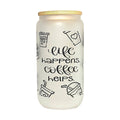 Coffee Quips Crafted Life Happens Coffee Helps Glass Can Tumbler - Coffee Quips Custom Drinkware