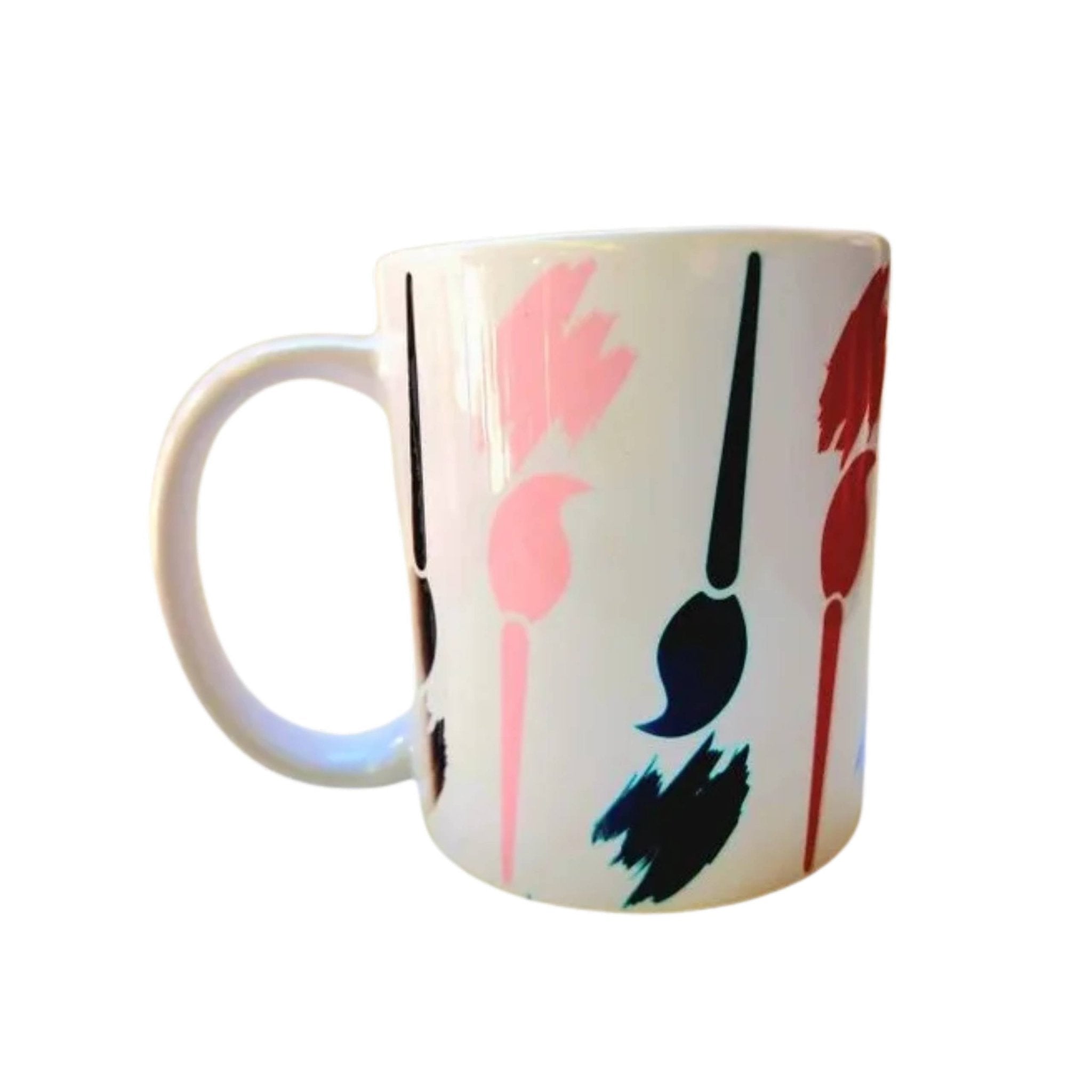 Coffee Quips Crafted Multi - Color Paint Brush Design Ceramic Coffee Mug for lover of art - Coffee Quips Custom Drinkware