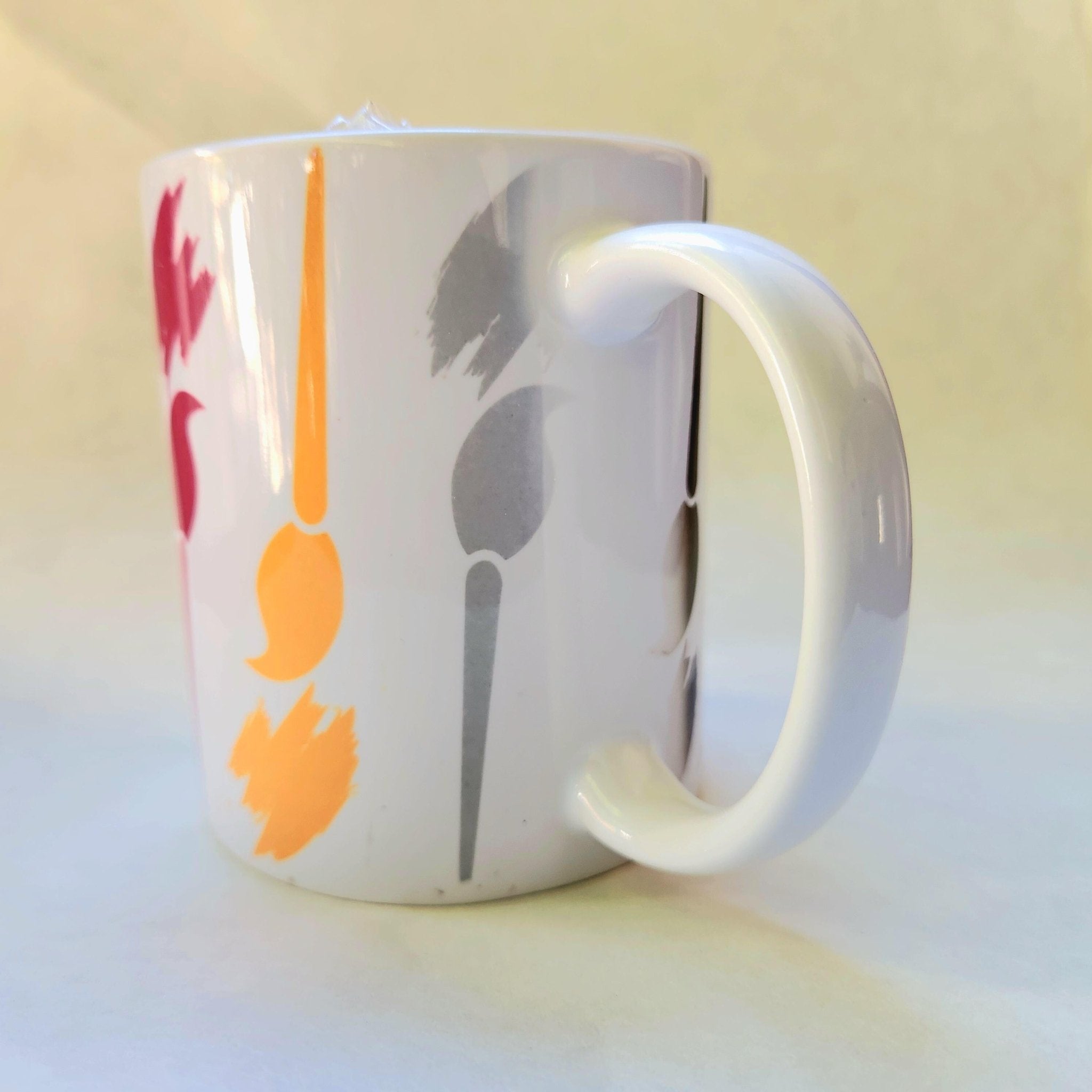 12oz Multi-Color Paint Brush Design Ceramic Painting mug - Coffee Quips Custom Drinkware