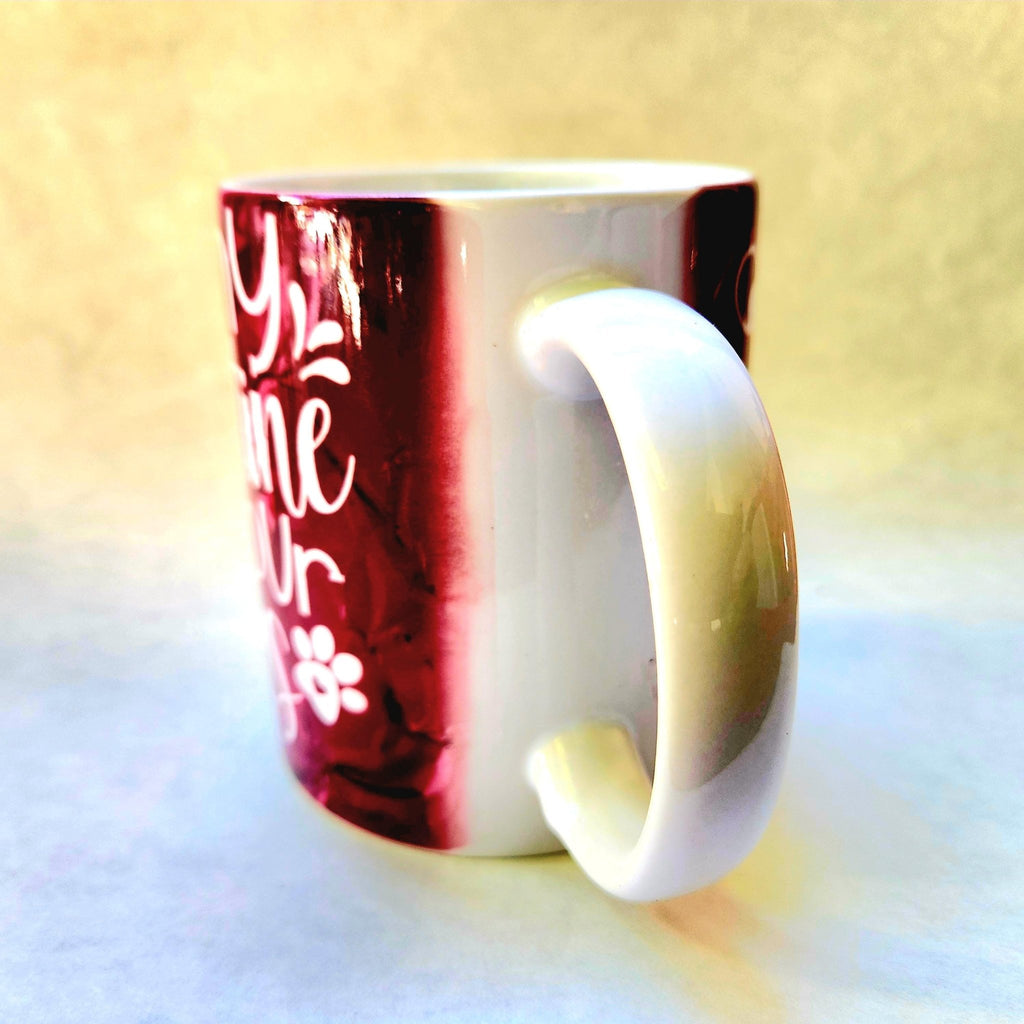 Coffee Quips Crafted My Valentine Has Four Paws ceramic coffee mug. - Coffee Quips Custom Drinkware