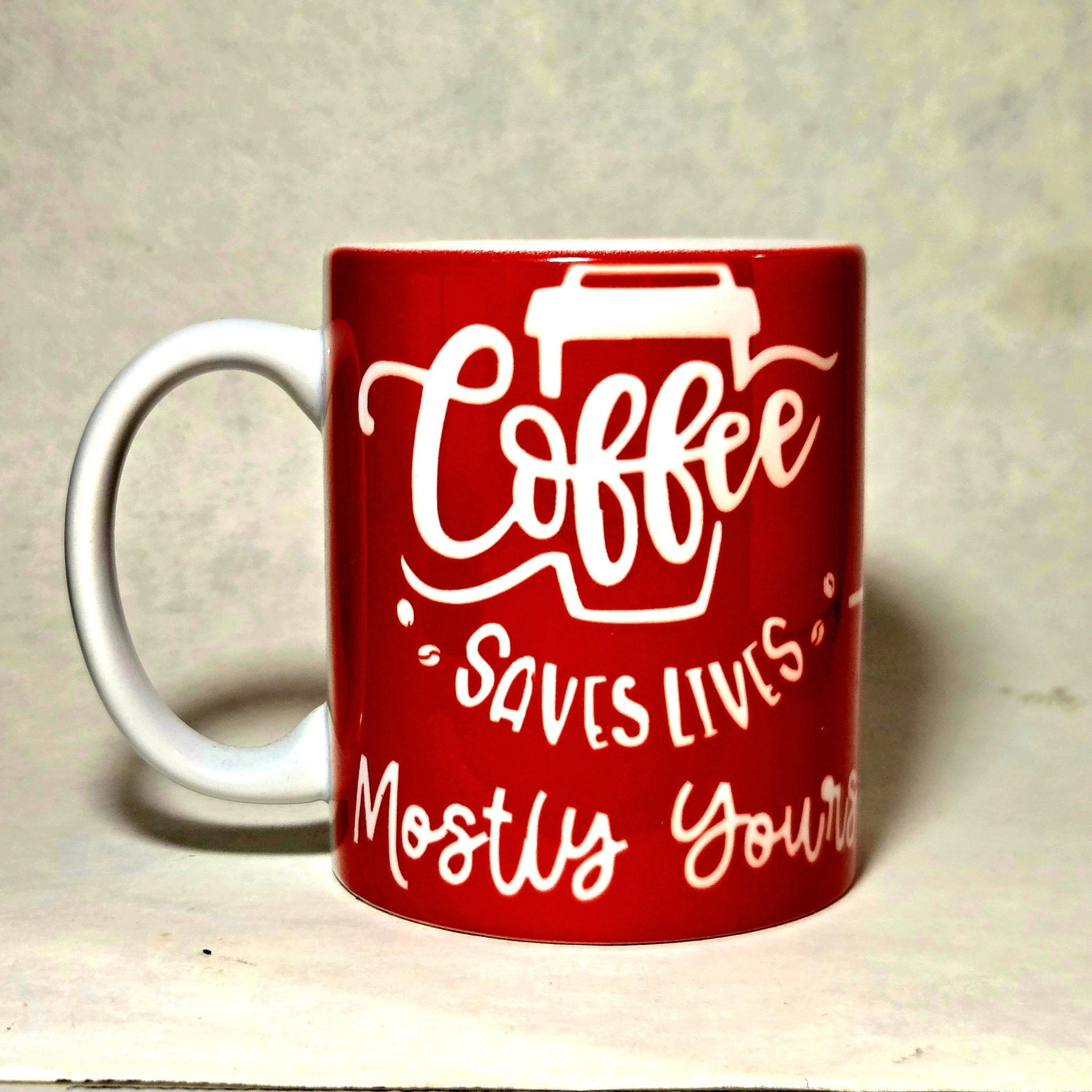 Coffee Saves Lives Ceramic Mug: Funny Coffee Lover Gift - Coffee Quips Custom Drinkware