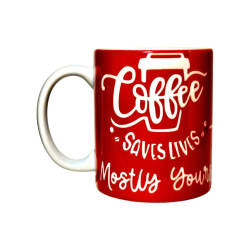 Coffee Saves Lives Ceramic Mug: Funny Coffee Lover Gift - Coffee Quips Custom Drinkware