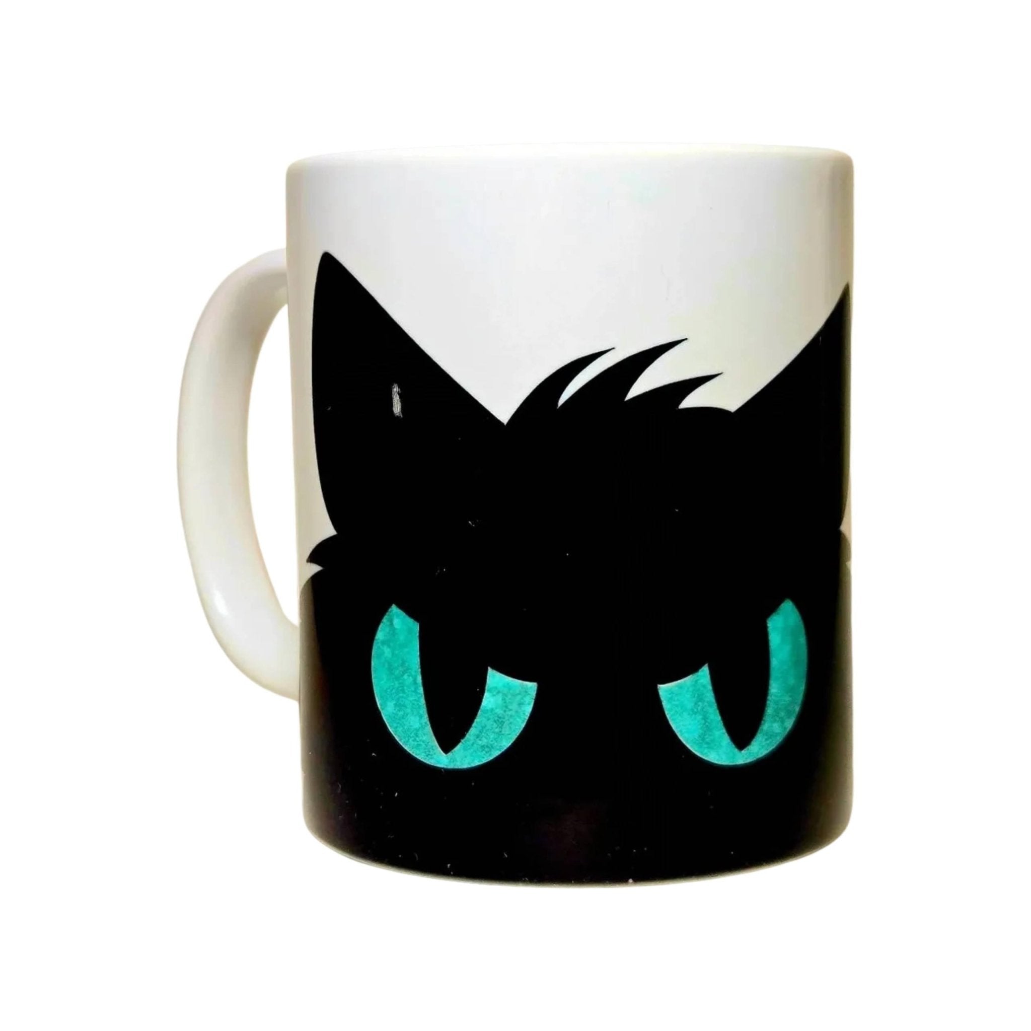 Custom - Black Cat sneaking and peaking - Coffee Tea Mug - Cat Lover Gift - Coffee Quips Custom Drinkware