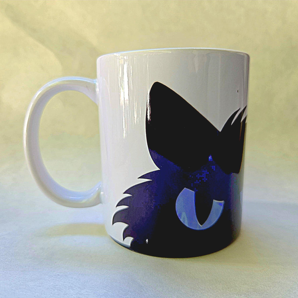Custom - Black Cat sneaking and peaking - Coffee Tea Mug - Cat Lover Gift - Coffee Quips Custom Drinkware